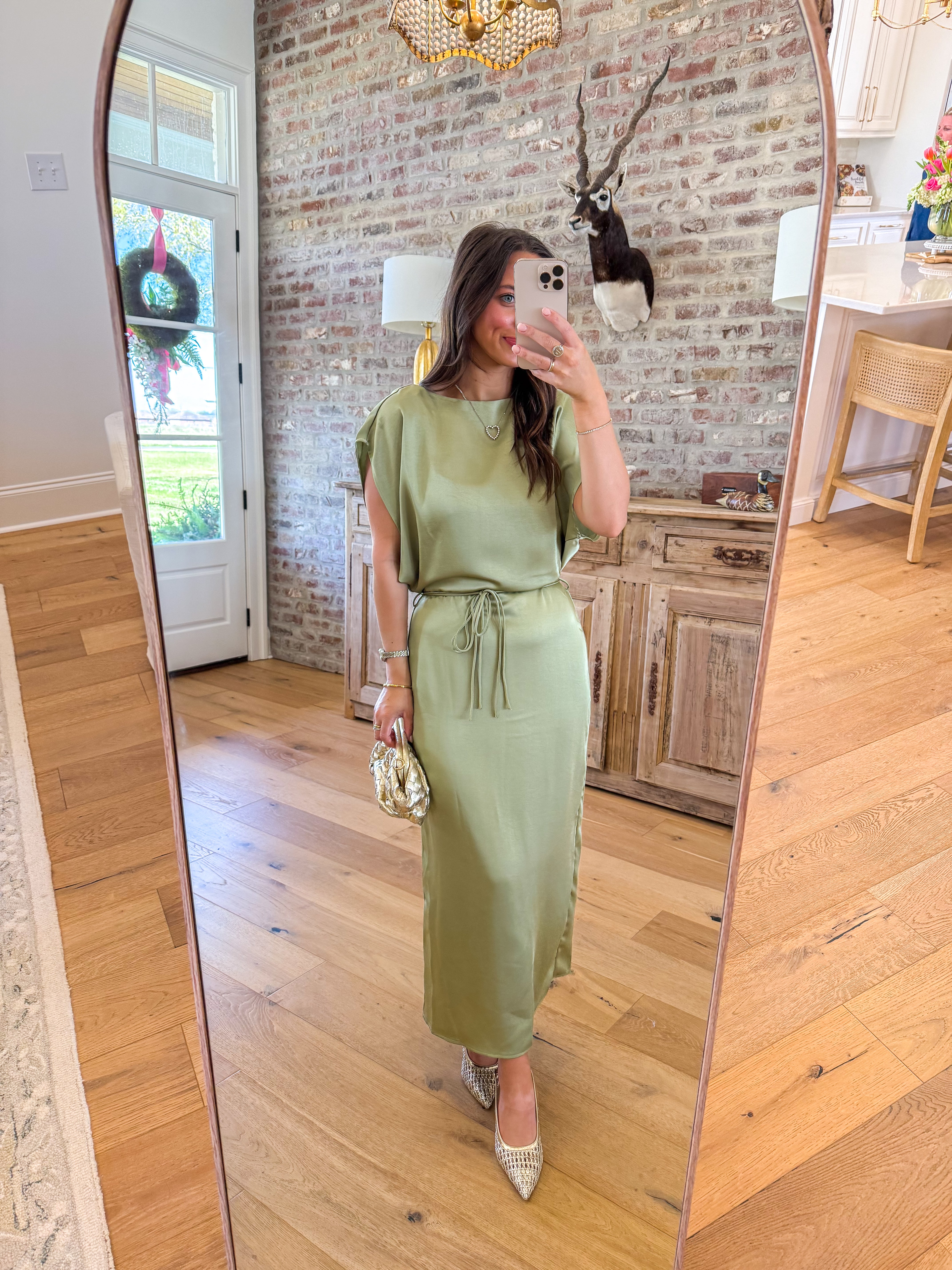 Sage Forest Satin Midi