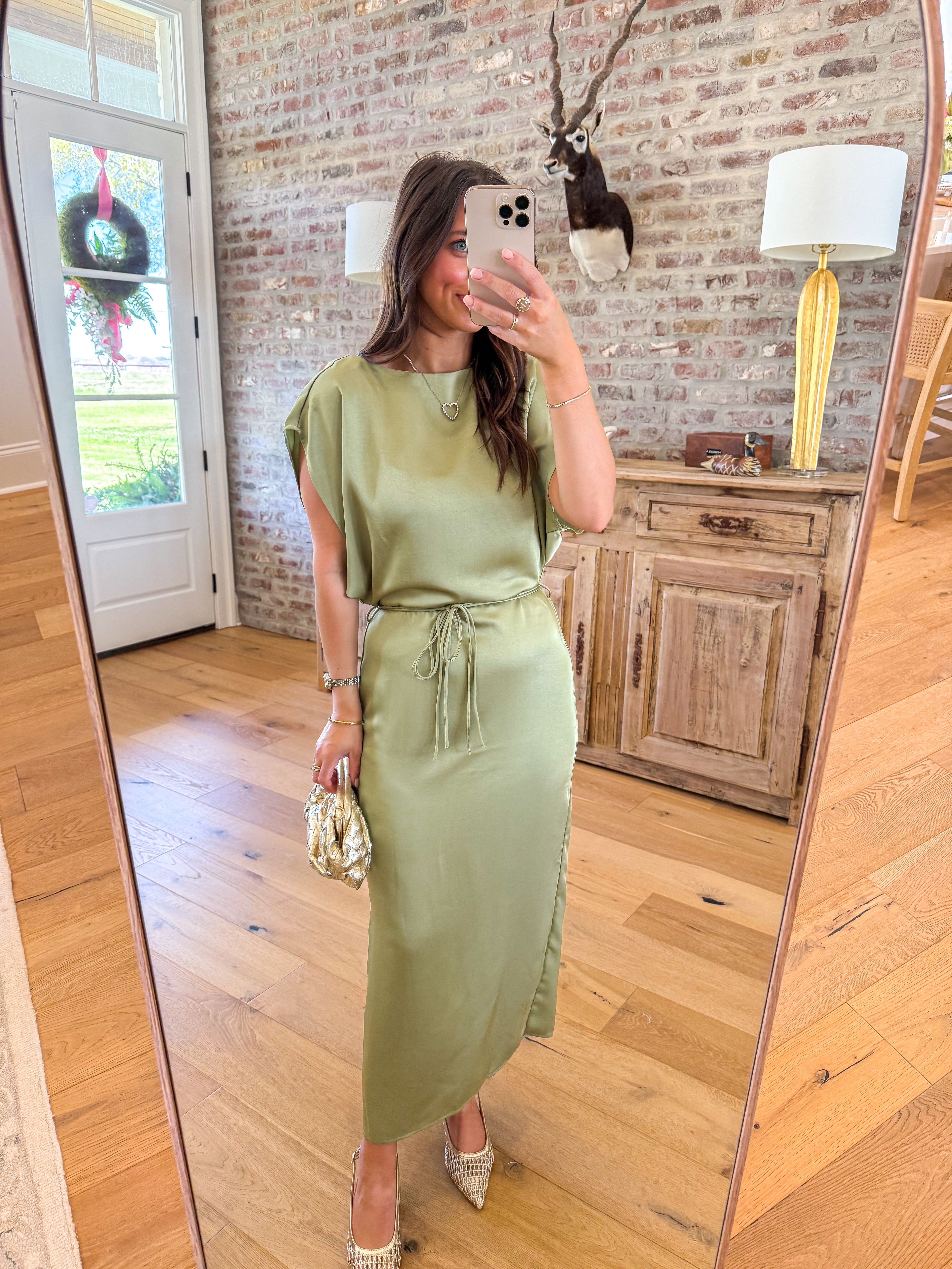 Sage Forest Satin Midi