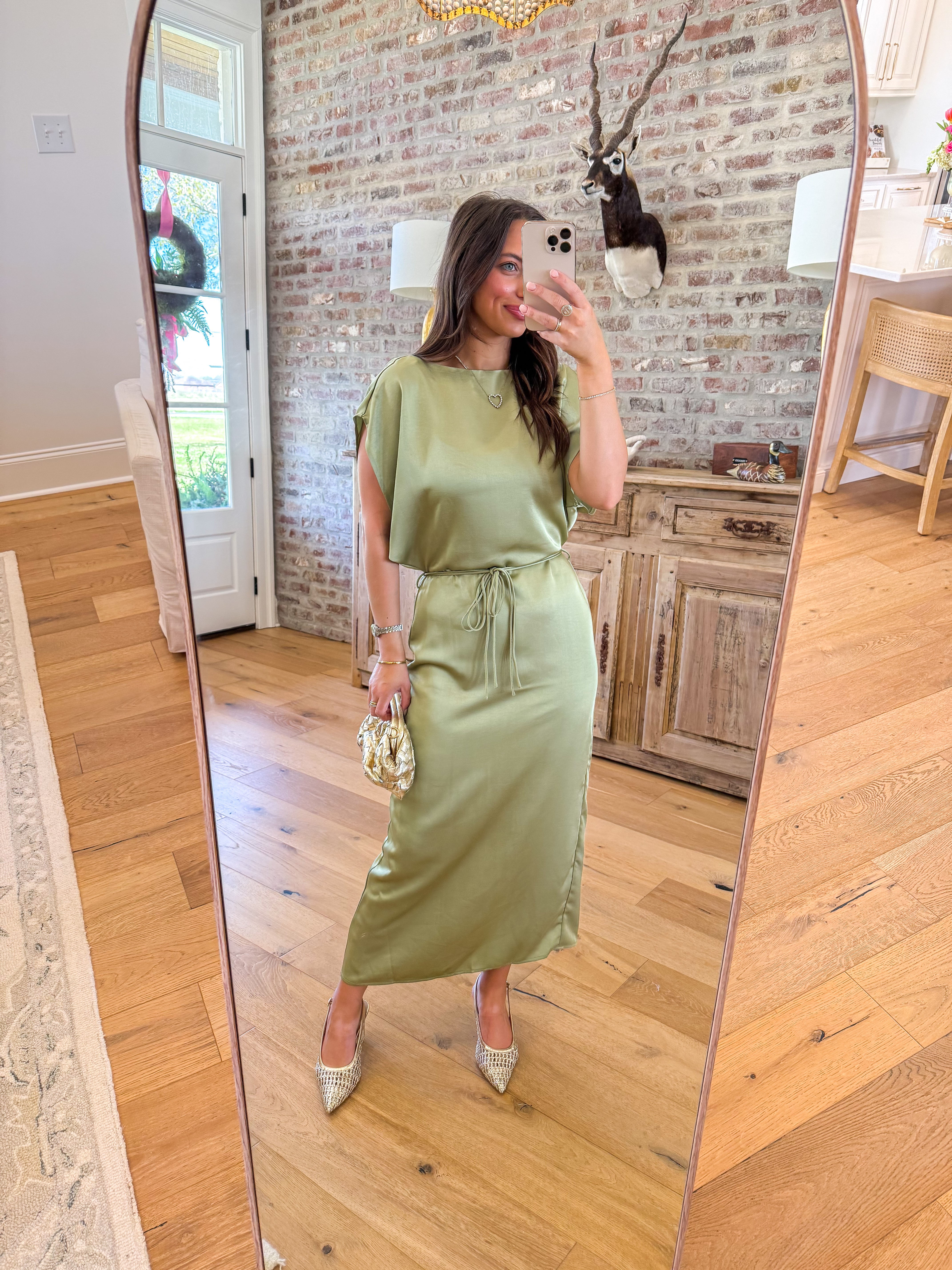 Sage Forest Satin Midi