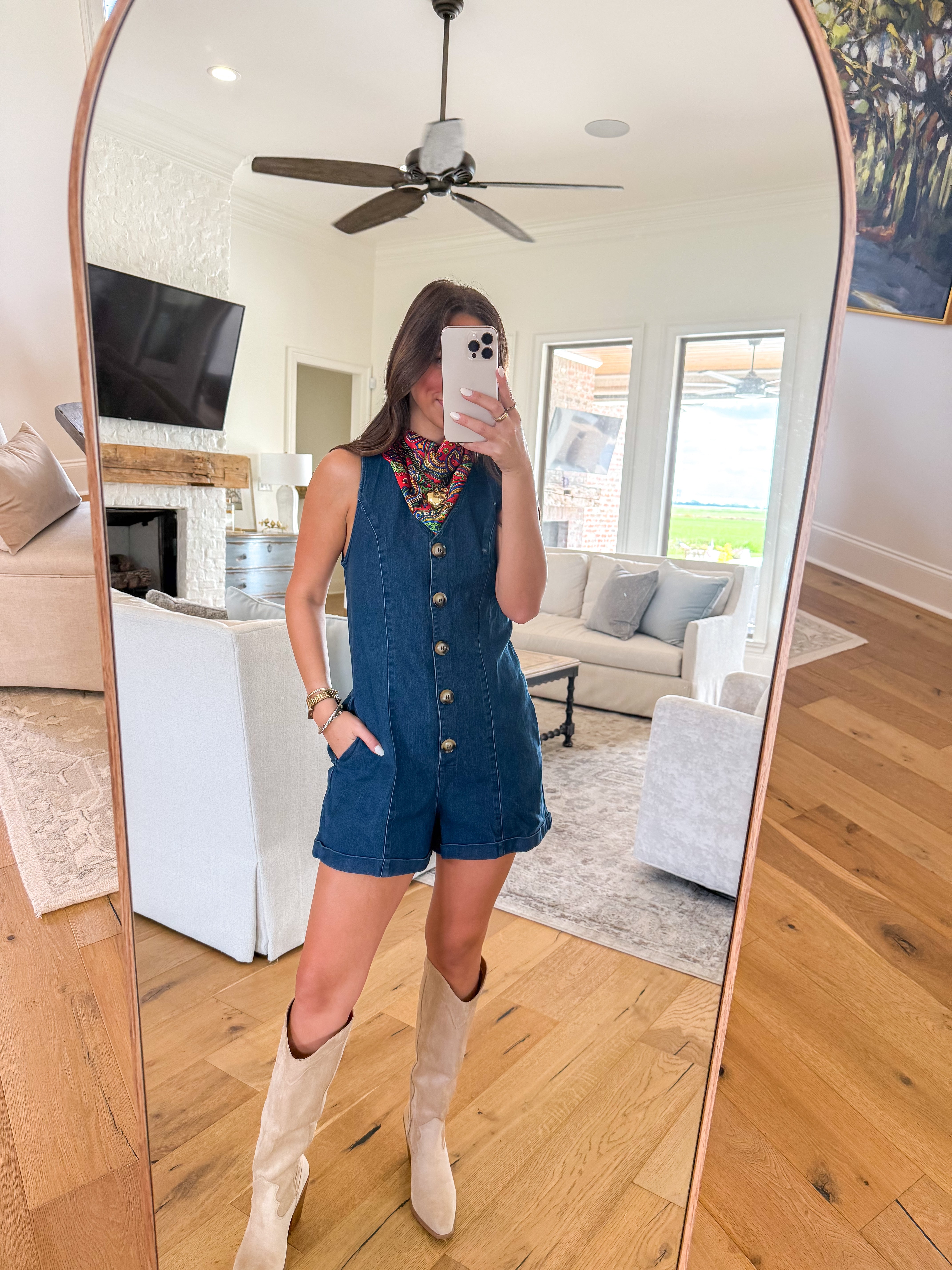 Quinn Dark Wash Denim Romper