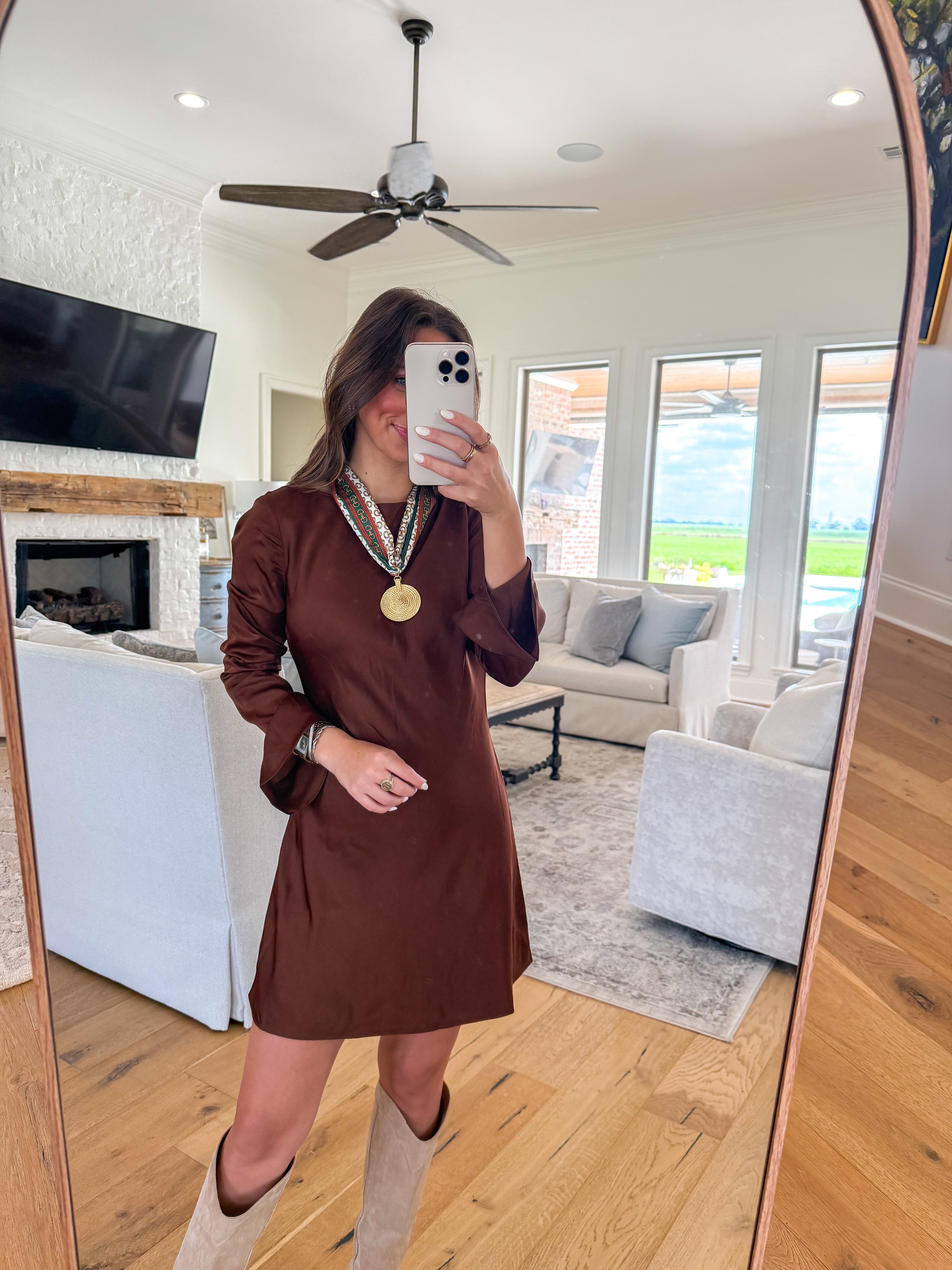 Ennis Satin Longsleeve Mini