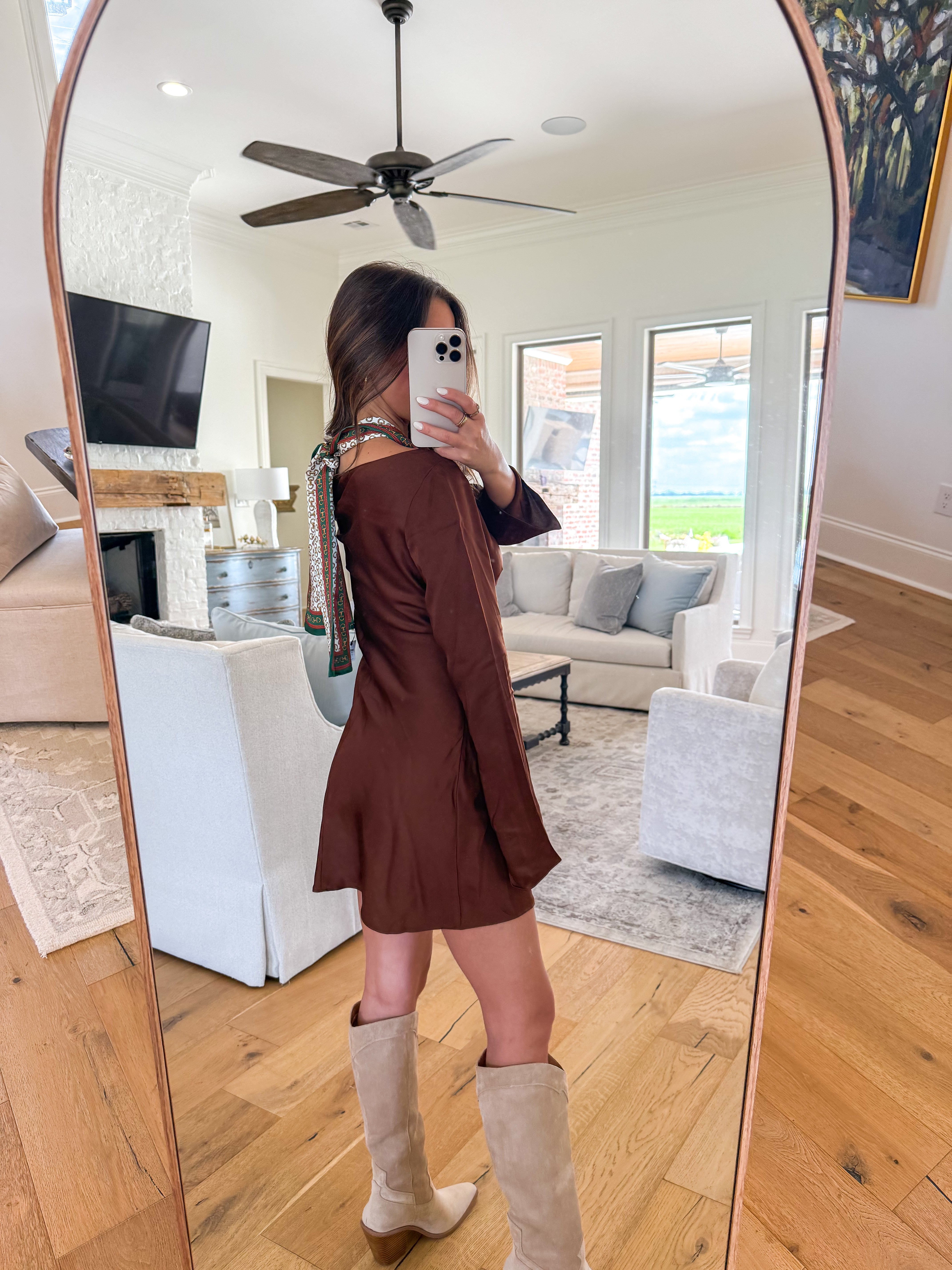 Ennis Satin Longsleeve Mini