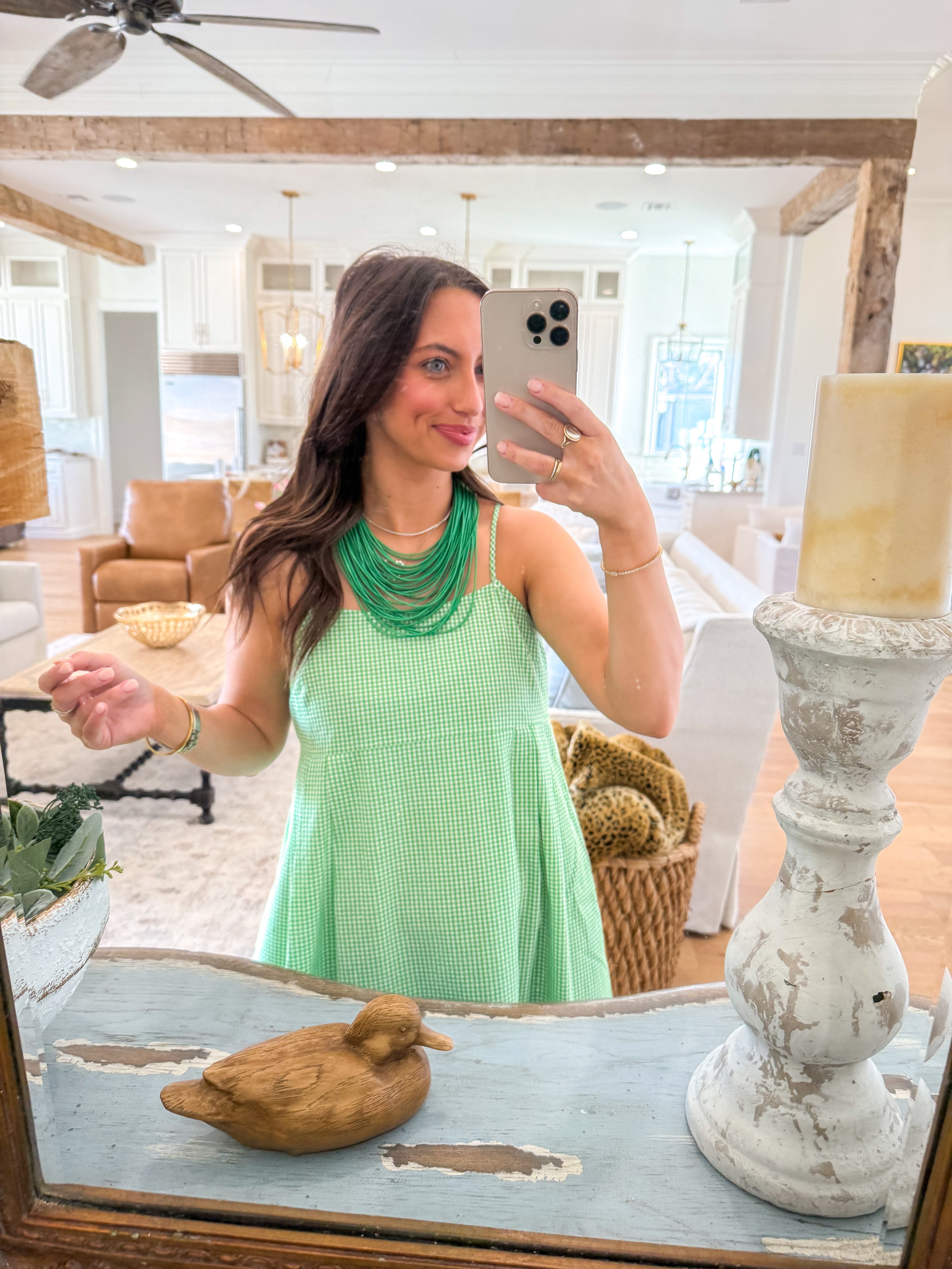 Eden Green Gingham Dress