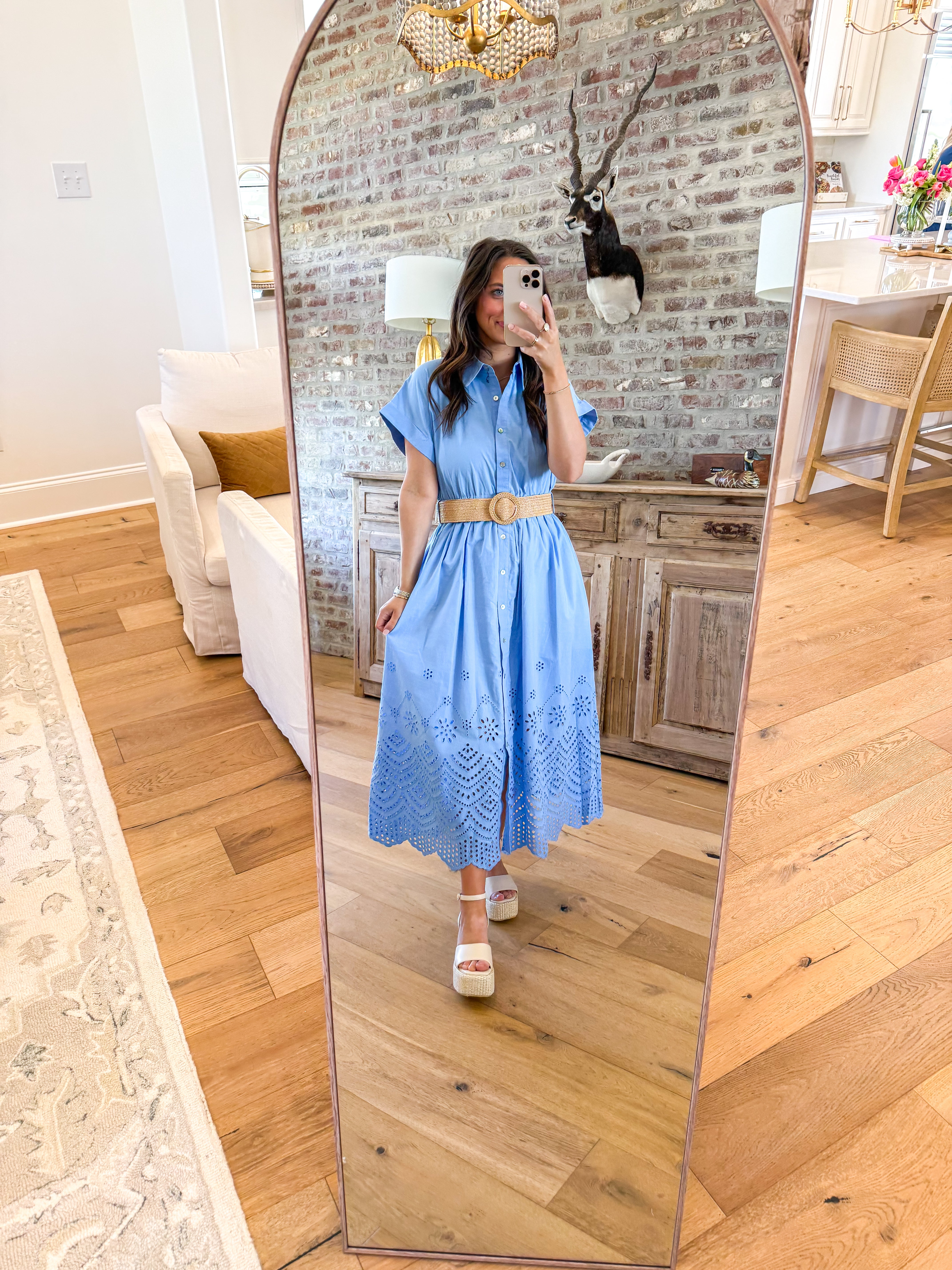 Darling Moment Chambray Belted Maxi