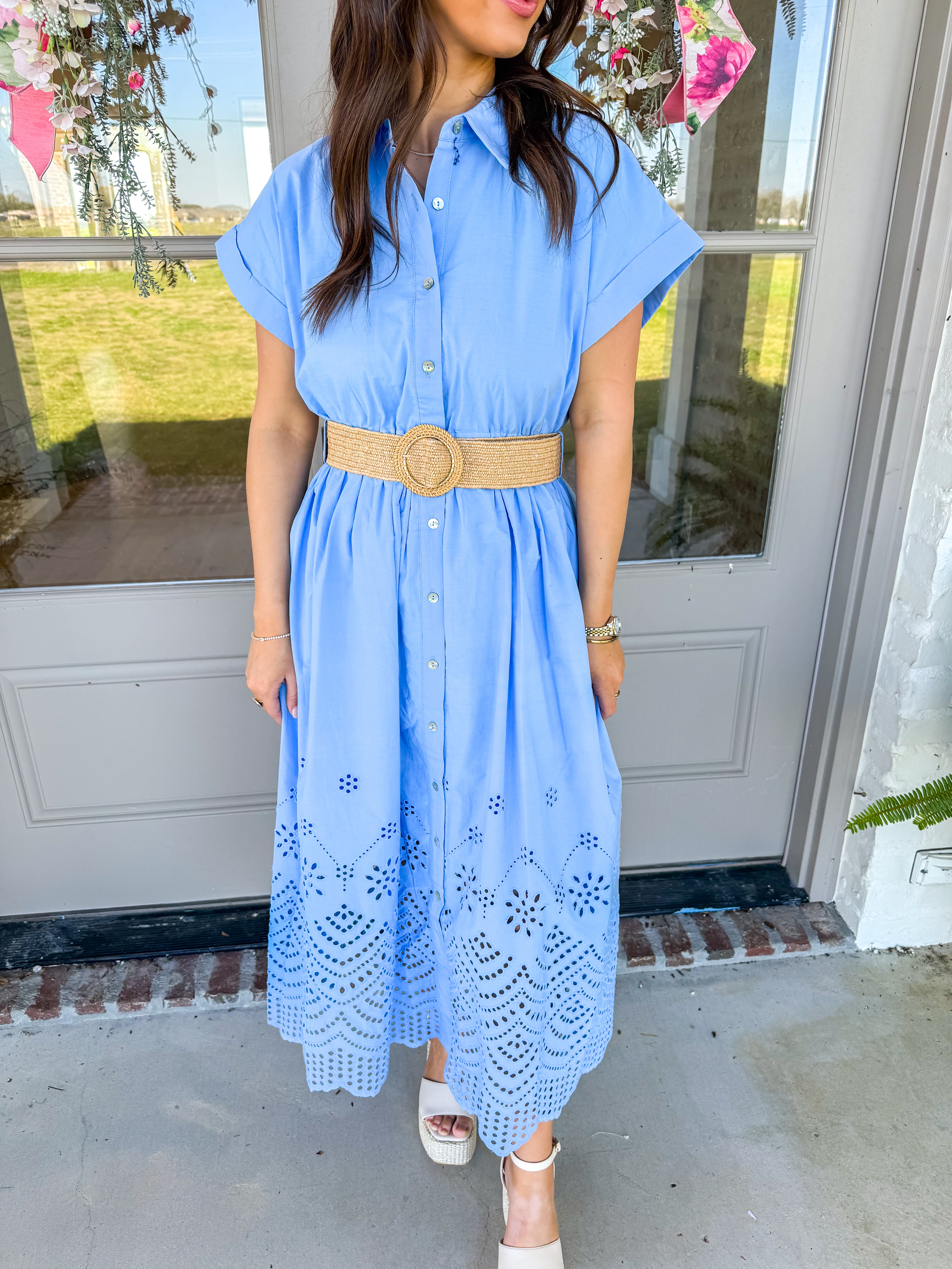 Darling Moment Chambray Belted Maxi