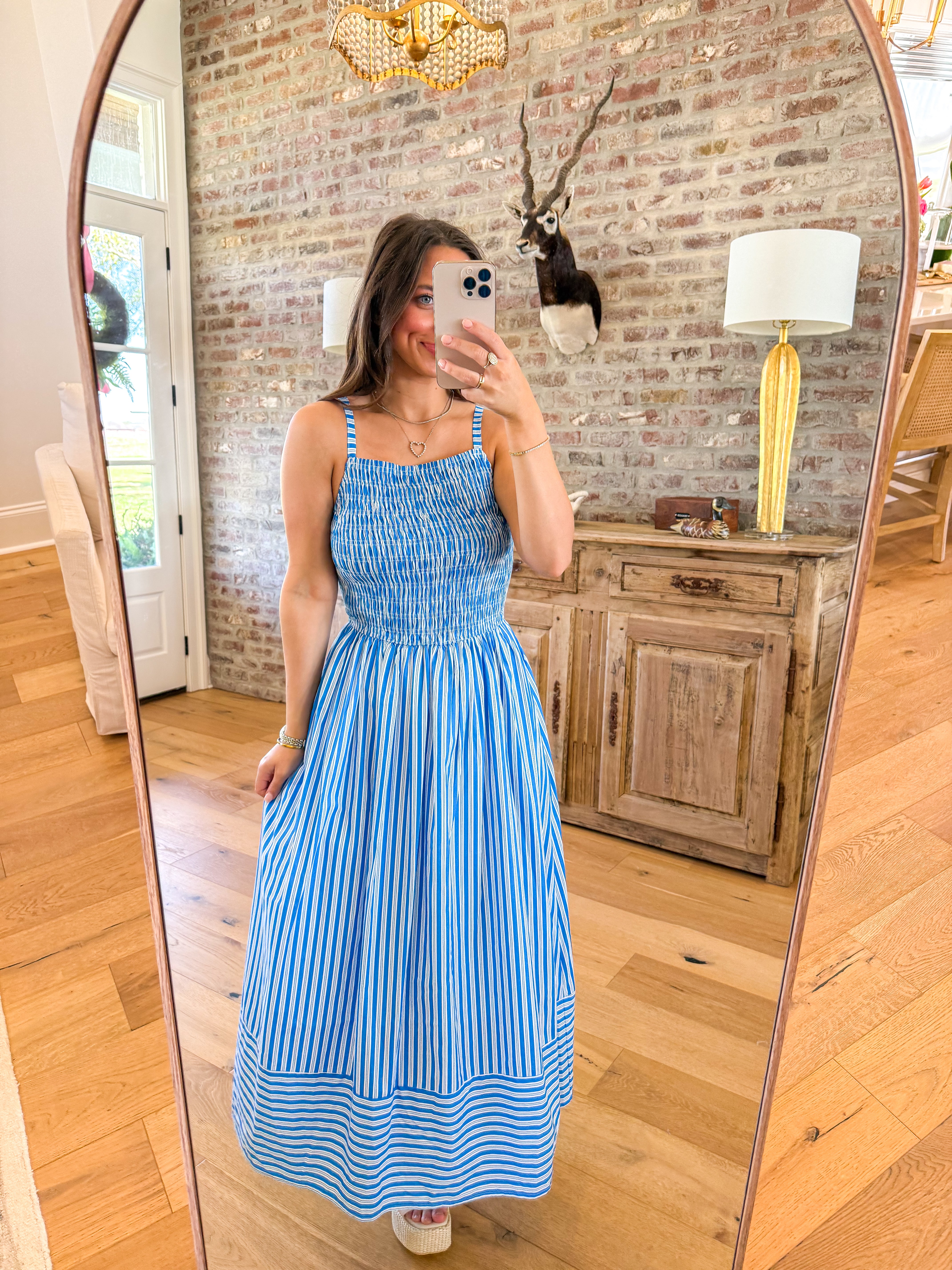 Coastal Charm Smocked Maxi