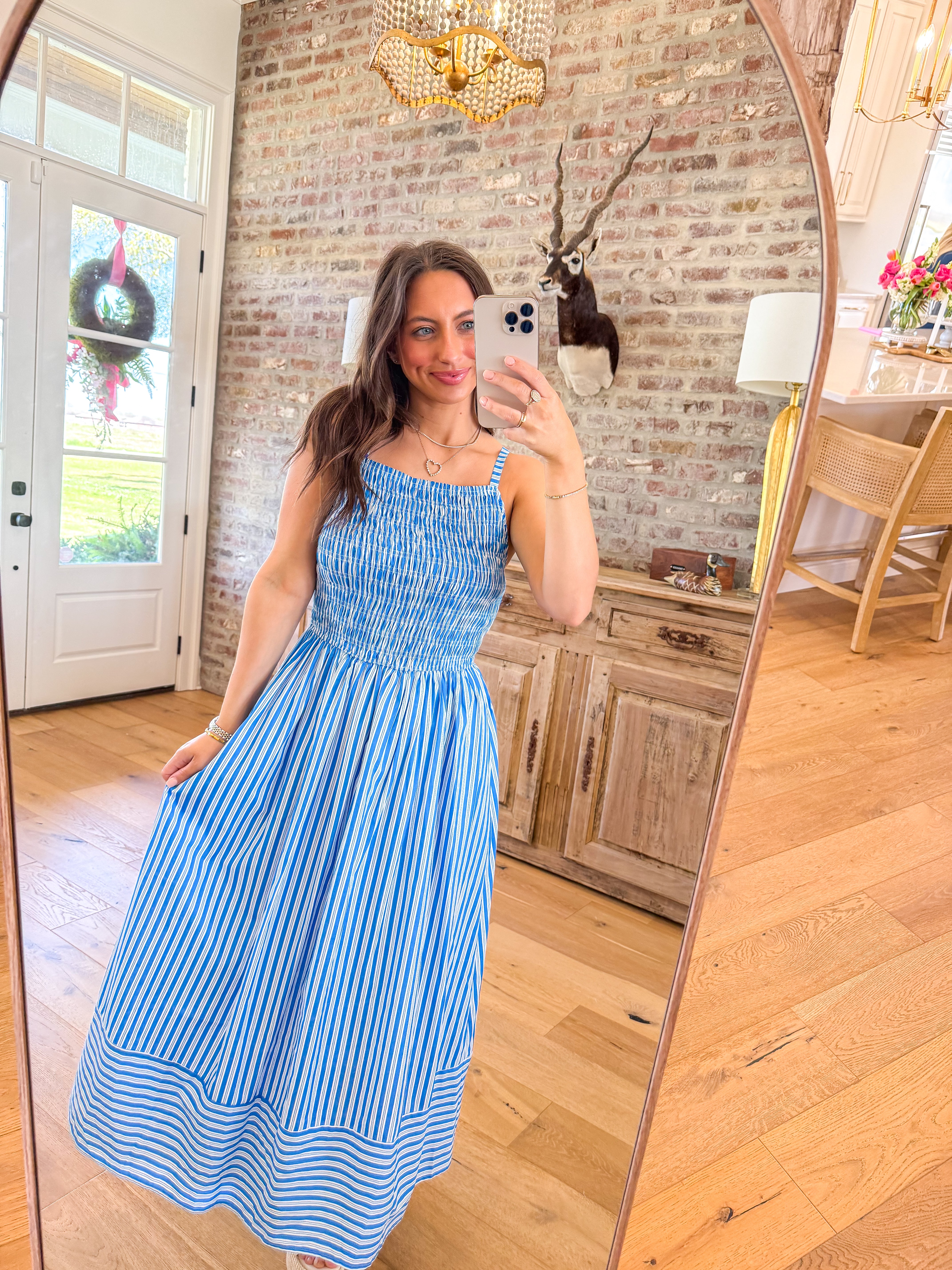 Coastal Charm Smocked Maxi