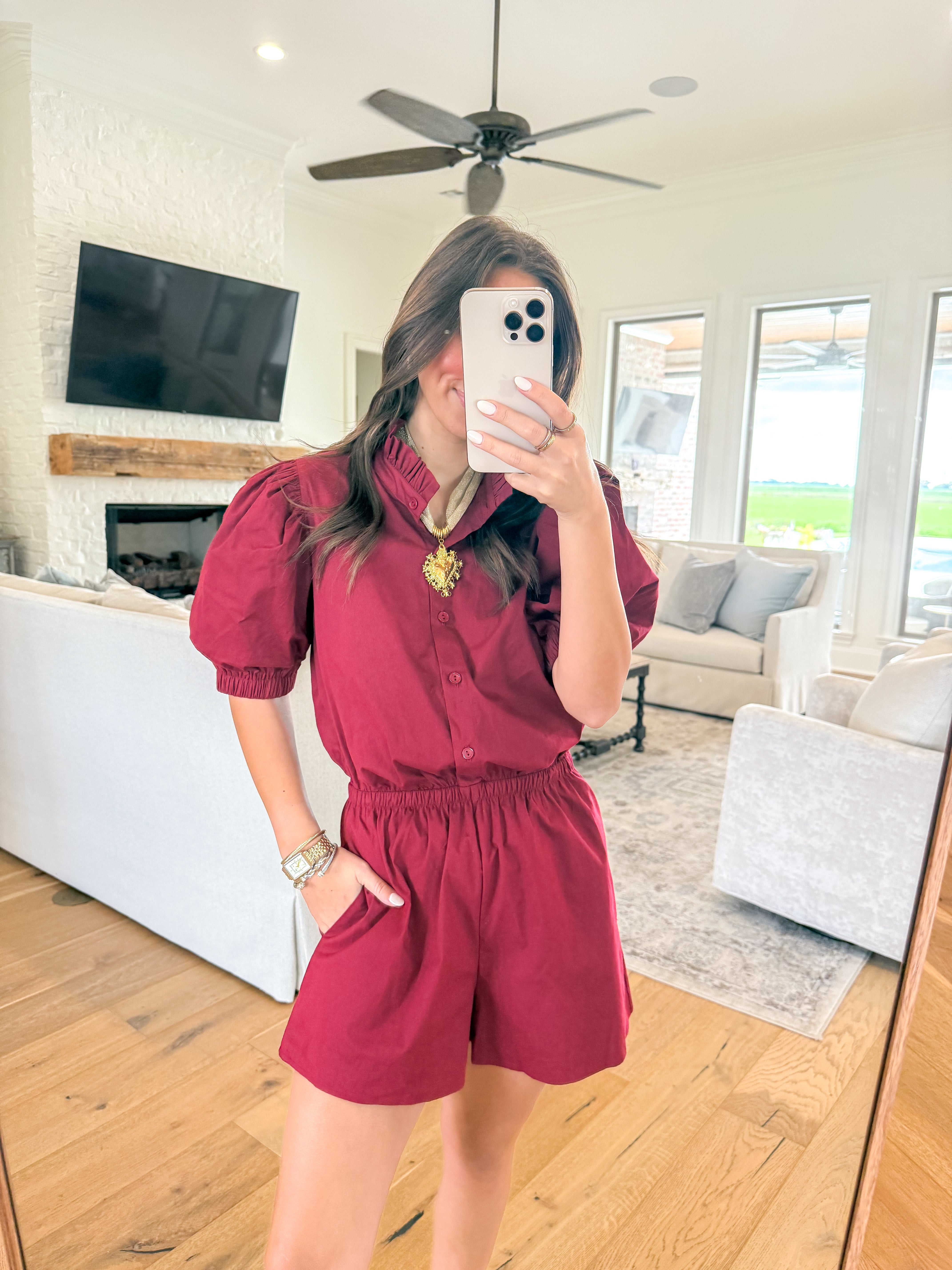 Mackenzie Burgundy Romper