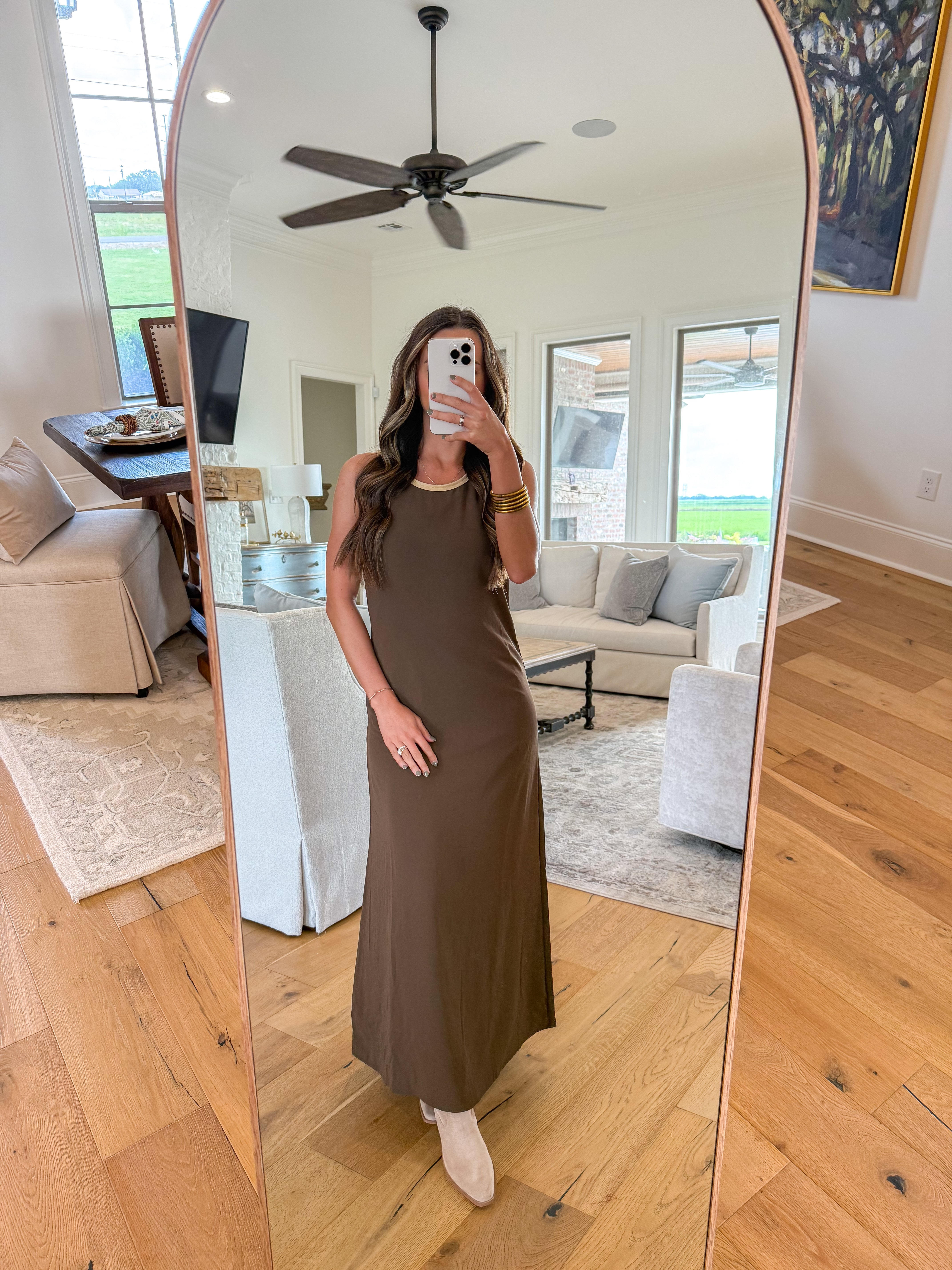 Maeve Suede Trim Chiffon Maxi