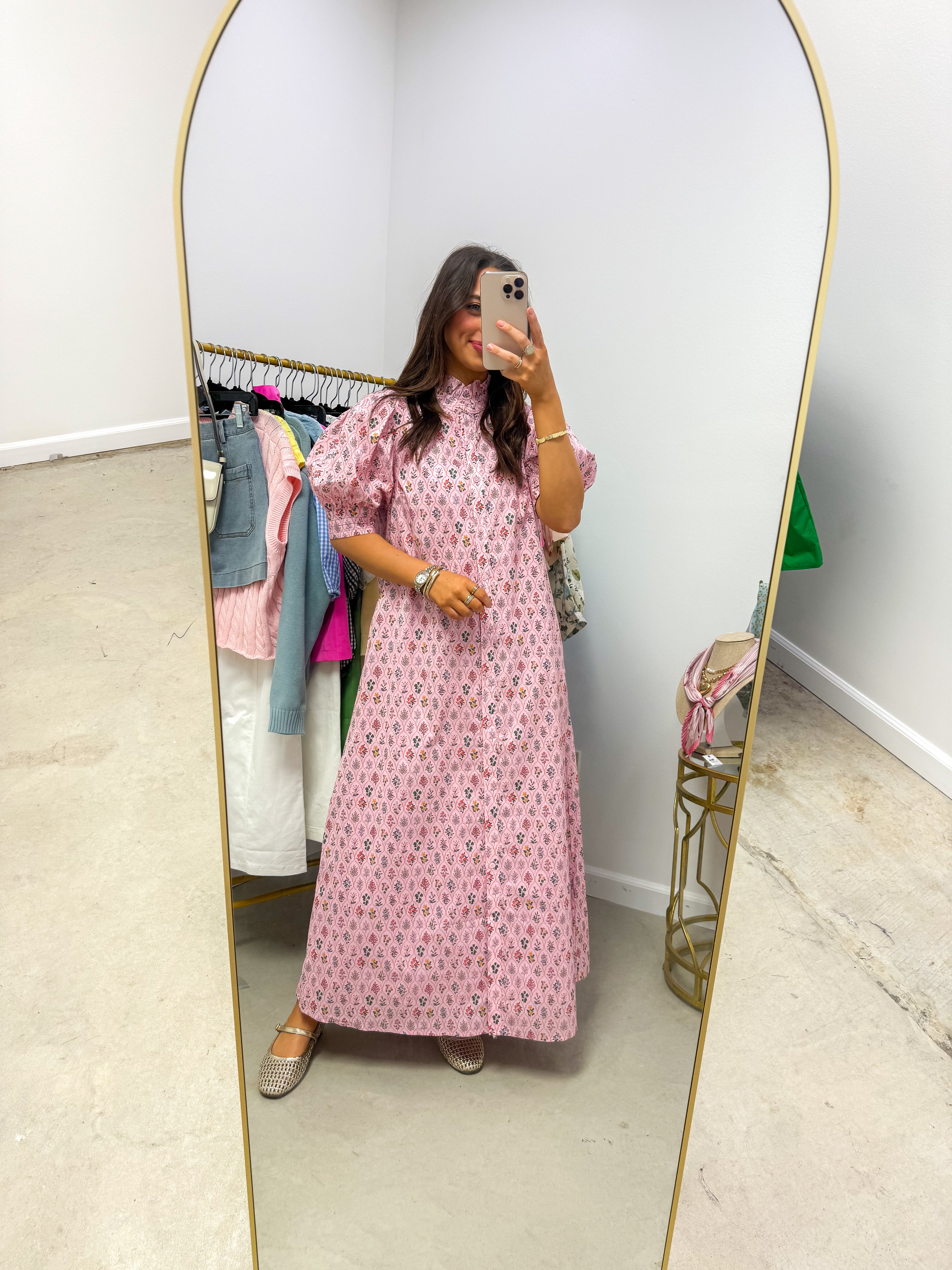 Painted Petals Pink Floral Maxi