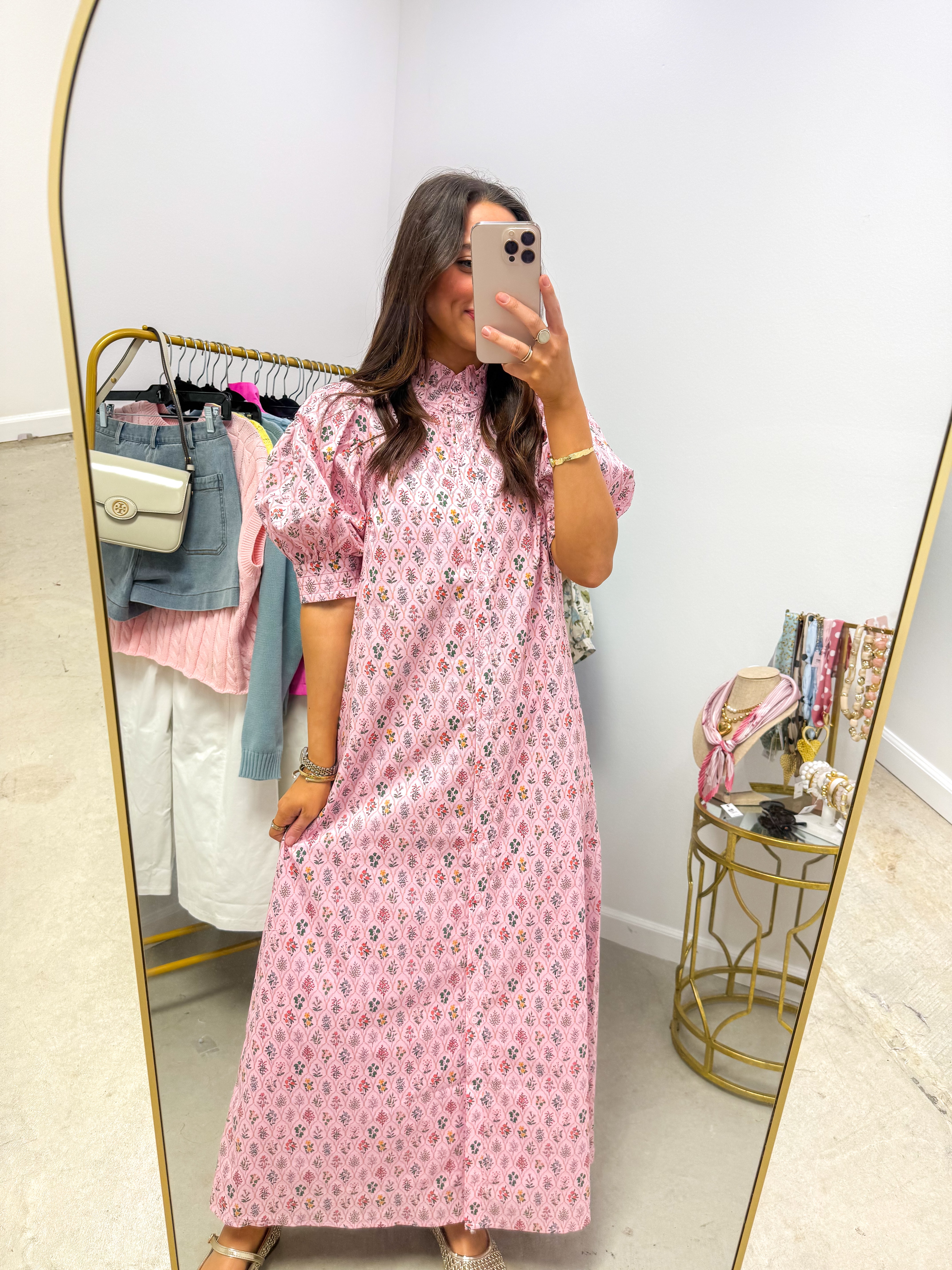 Painted Petals Pink Floral Maxi
