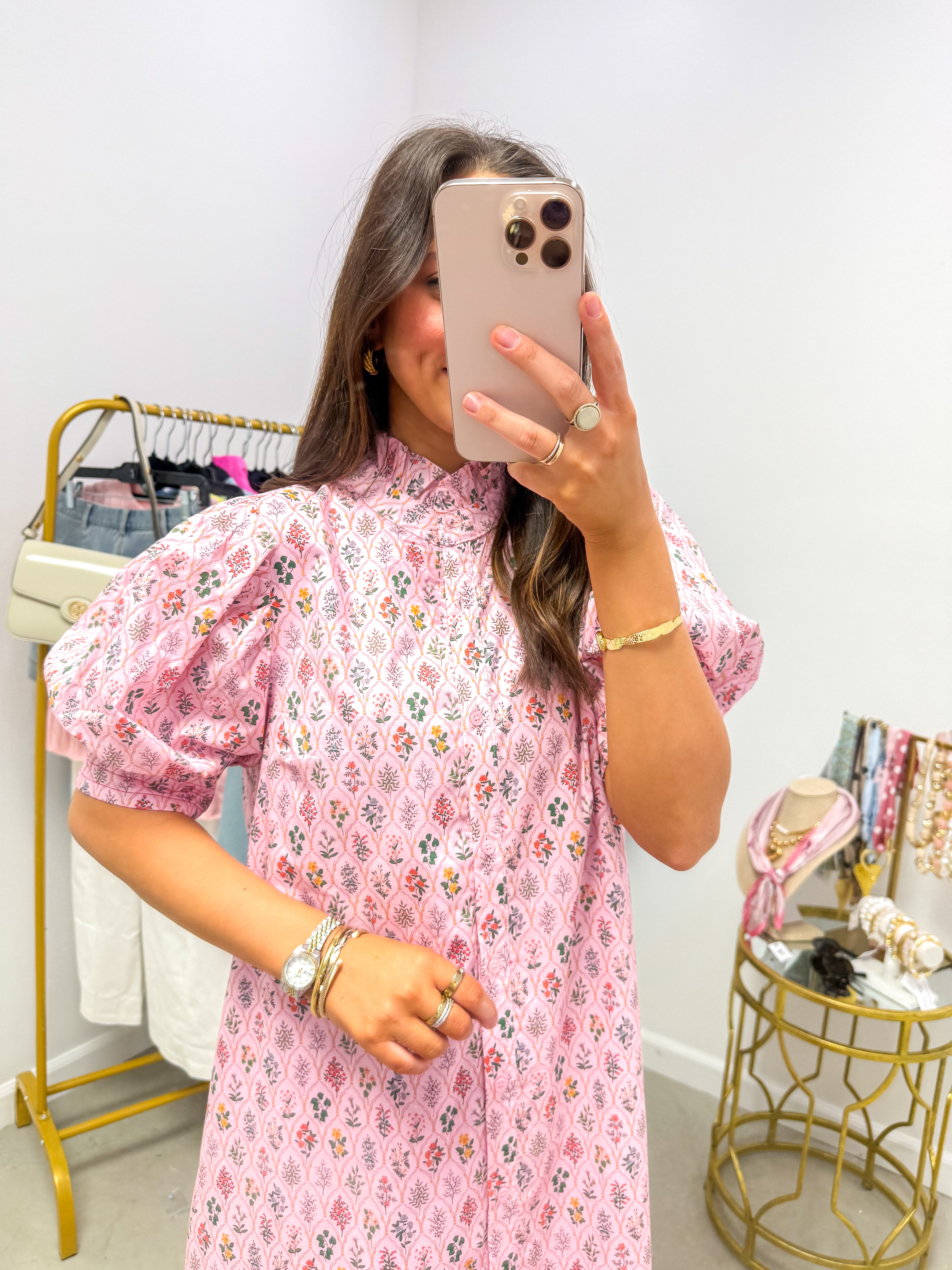 Painted Petals Pink Floral Maxi