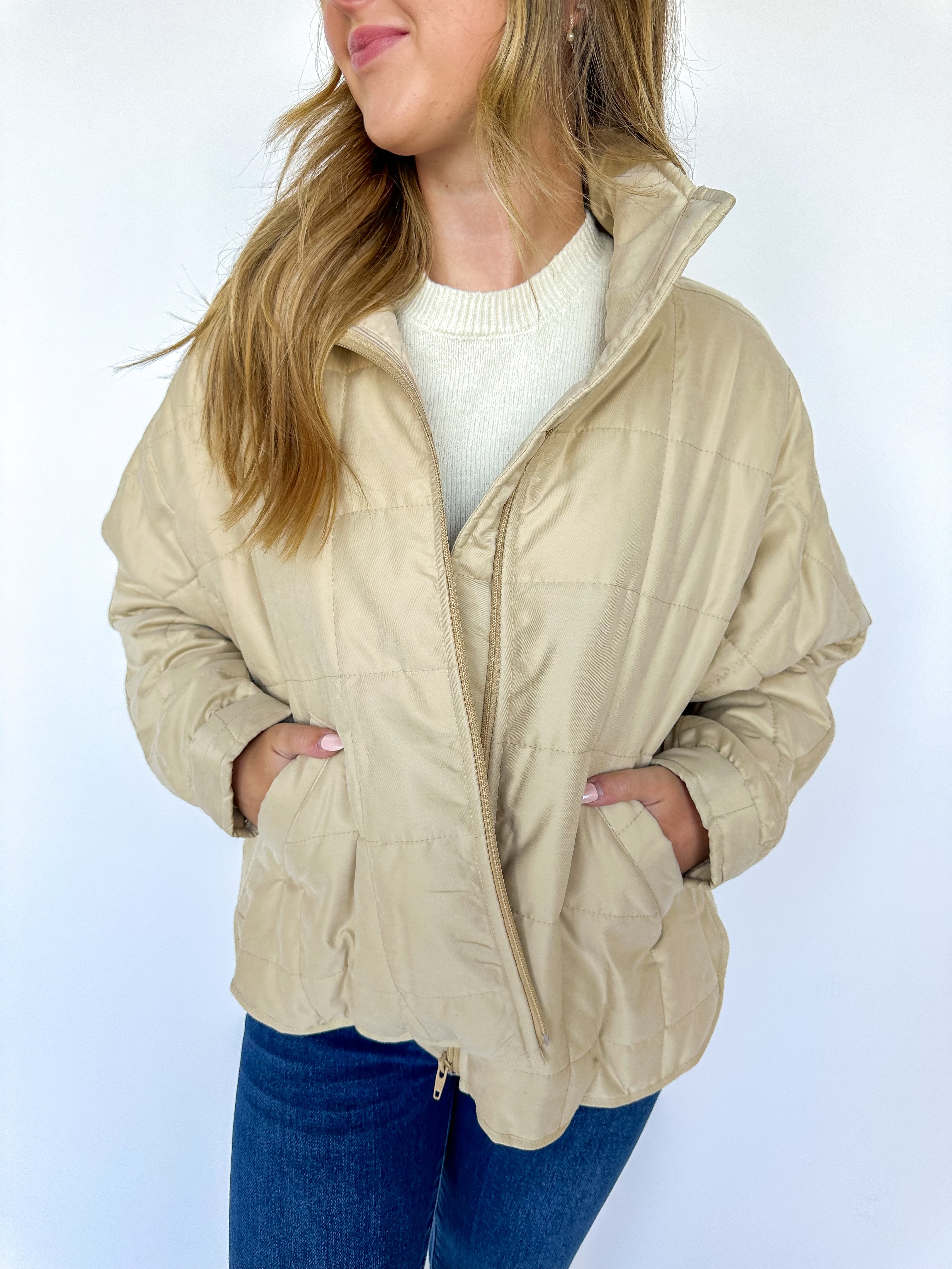 Darling Sensations Quilted Jacket Beige