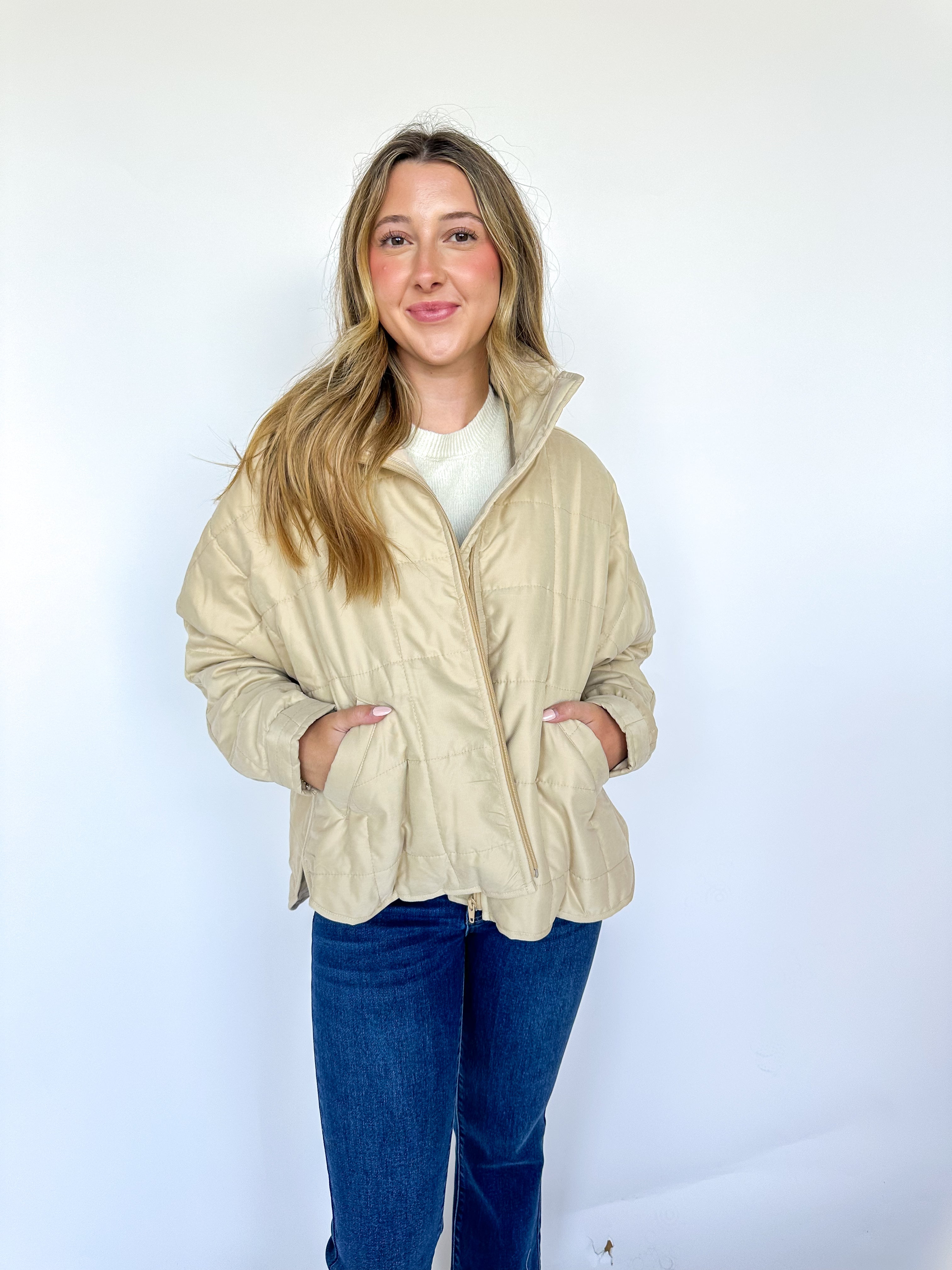 Darling Sensations Quilted Jacket Beige