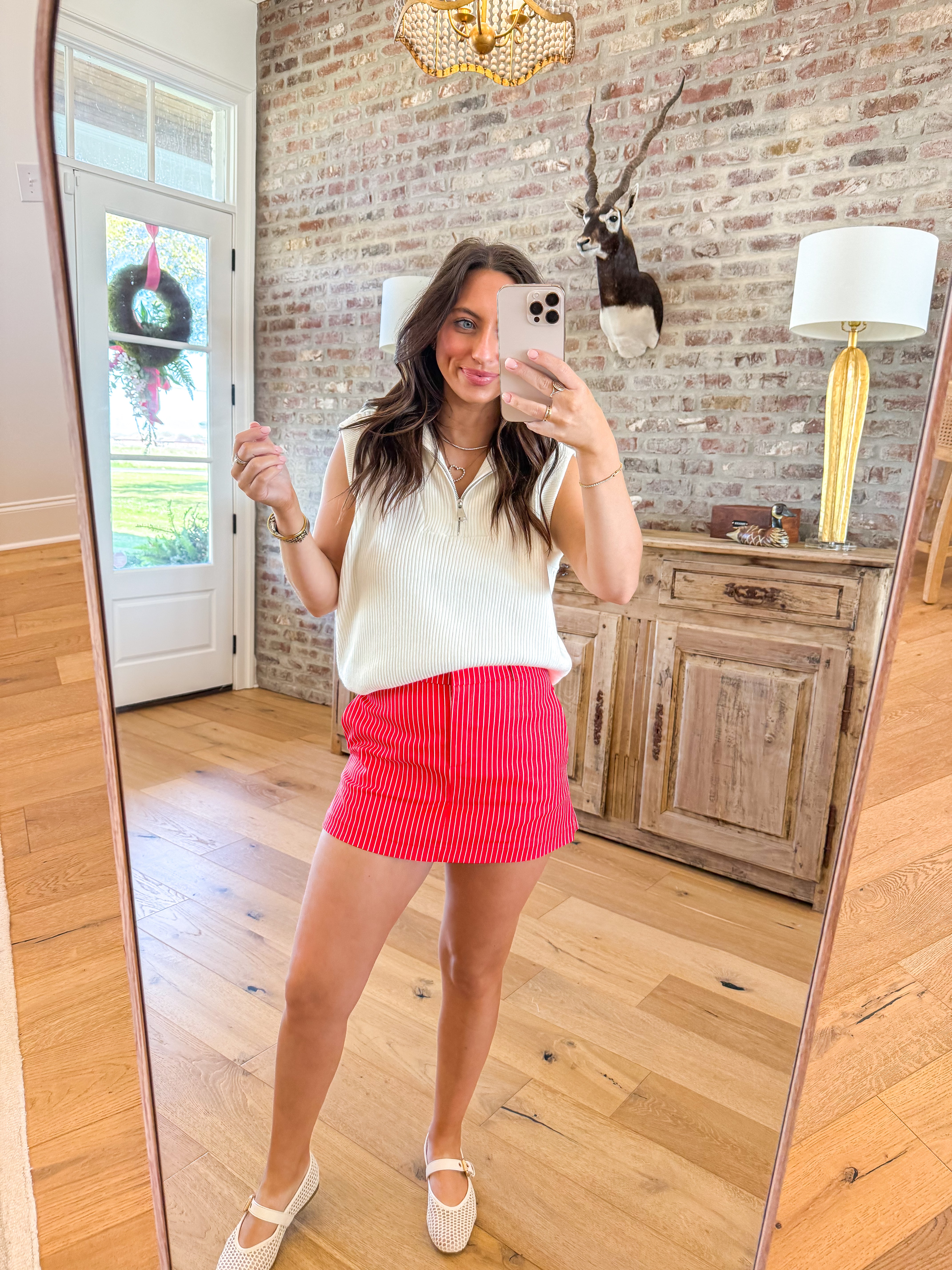 Red Striped Bombshell Skort
