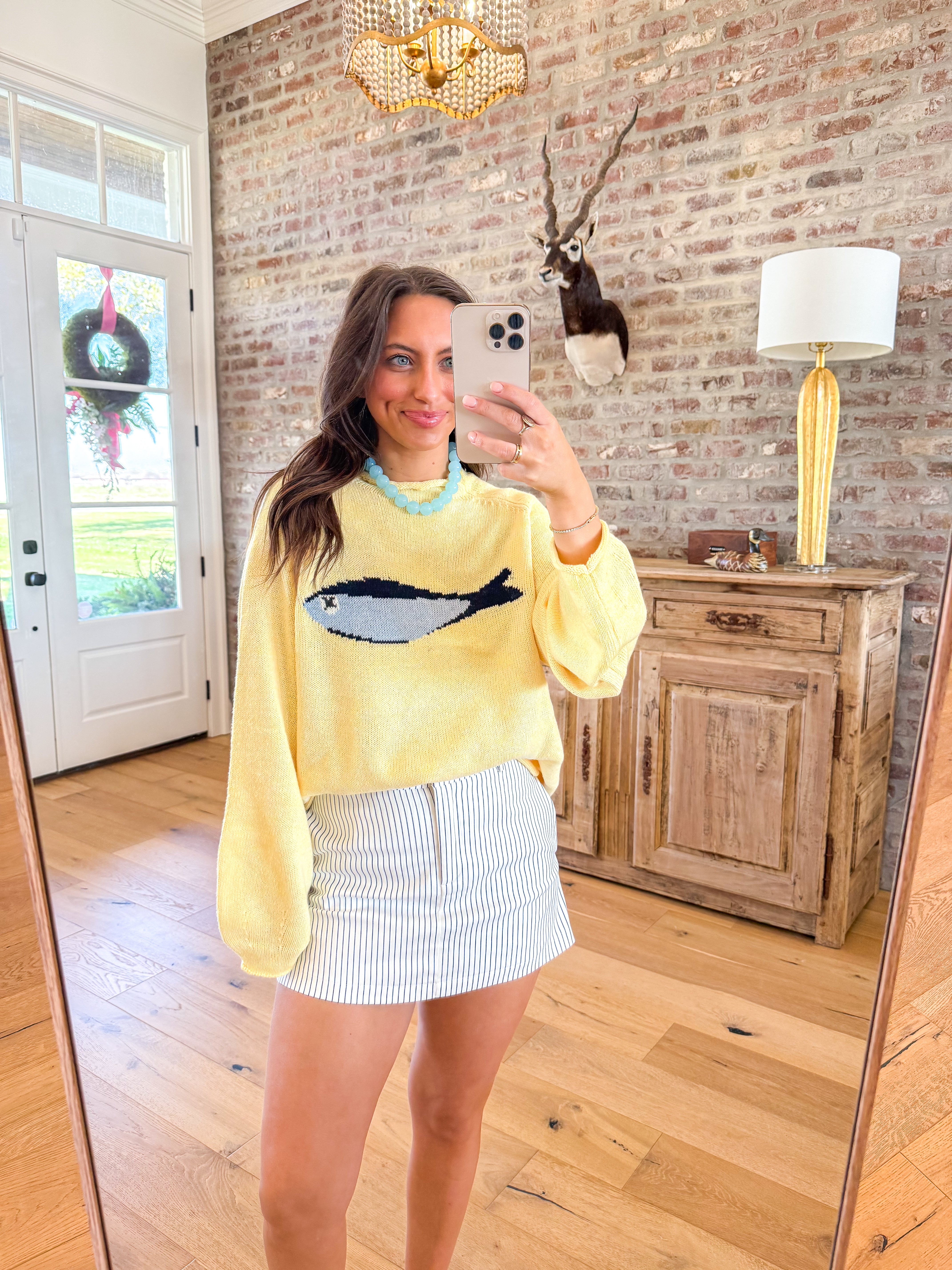 White Striped Bombshell Skort