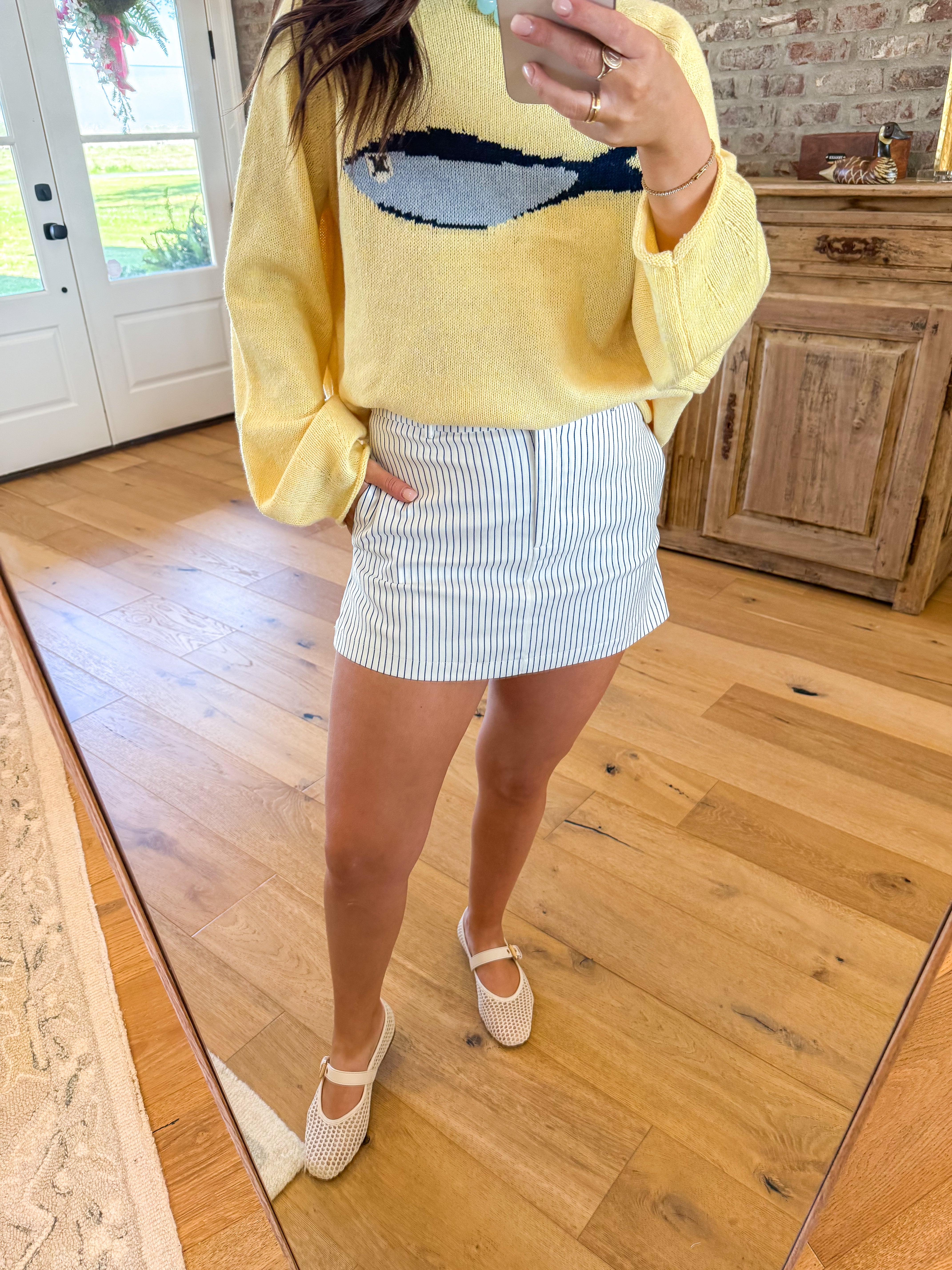 White Striped Bombshell Skort