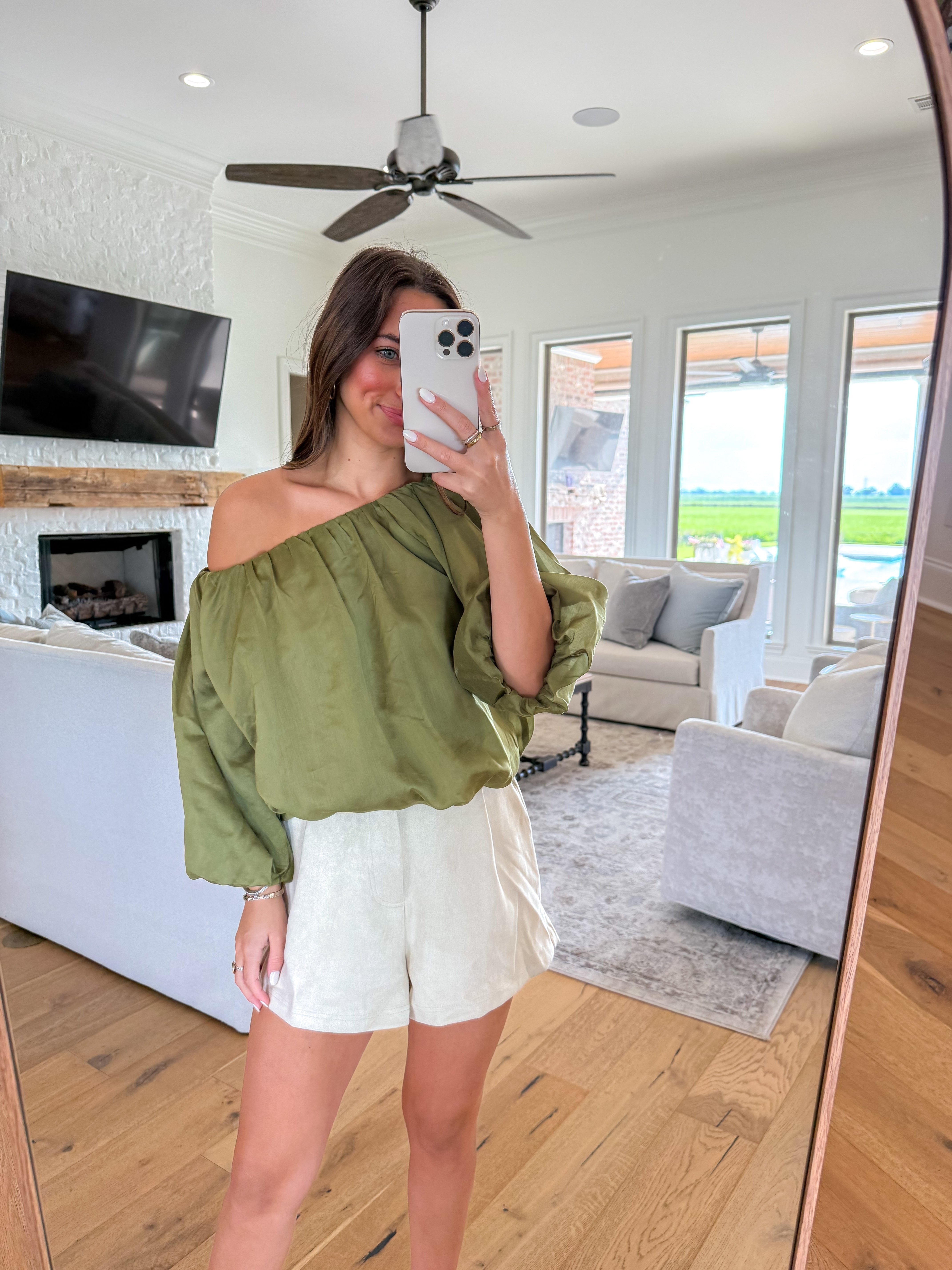 Amelie Beige Suede Shorts