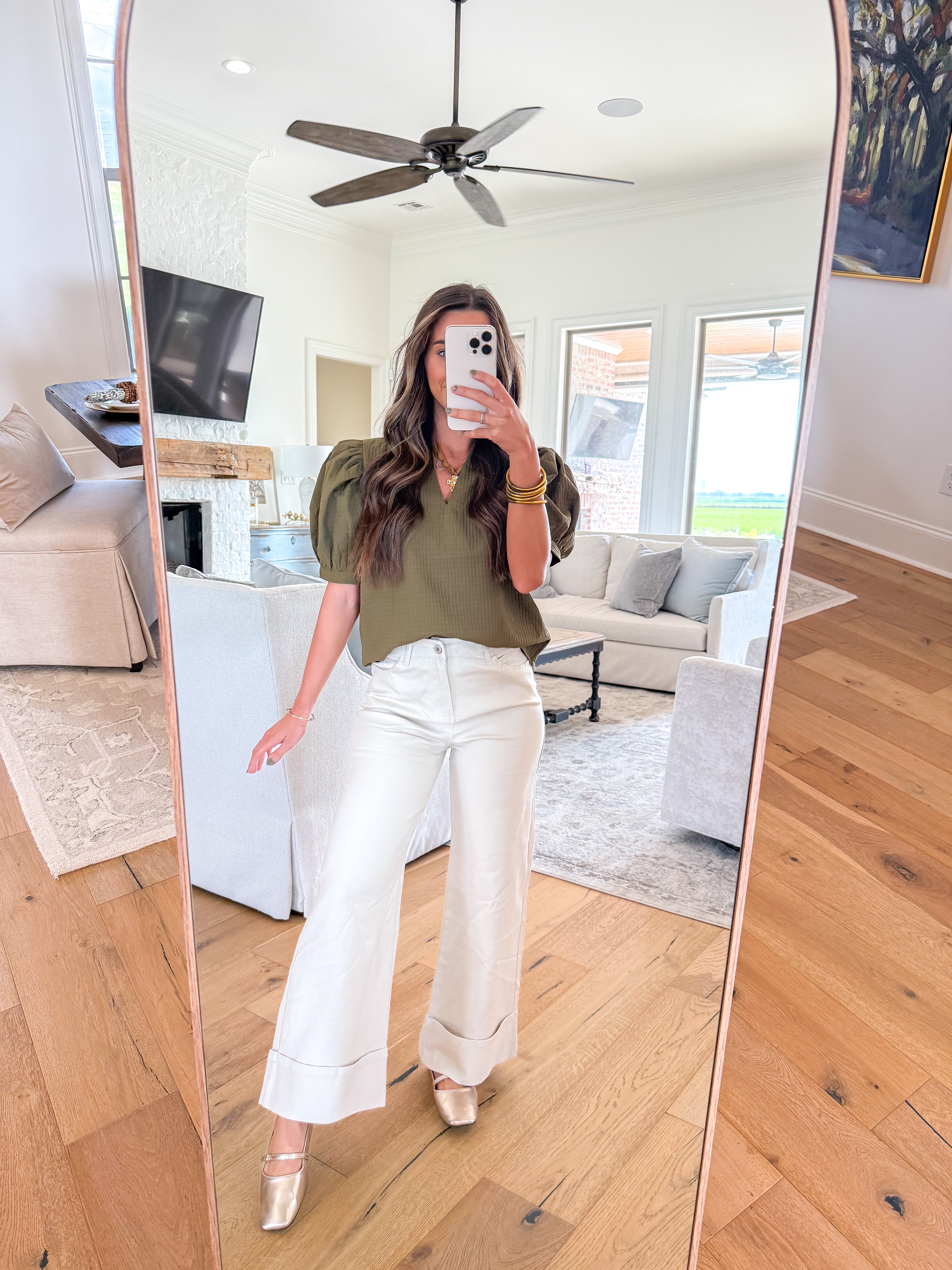 Emerson Wide Leg Sand Jeans