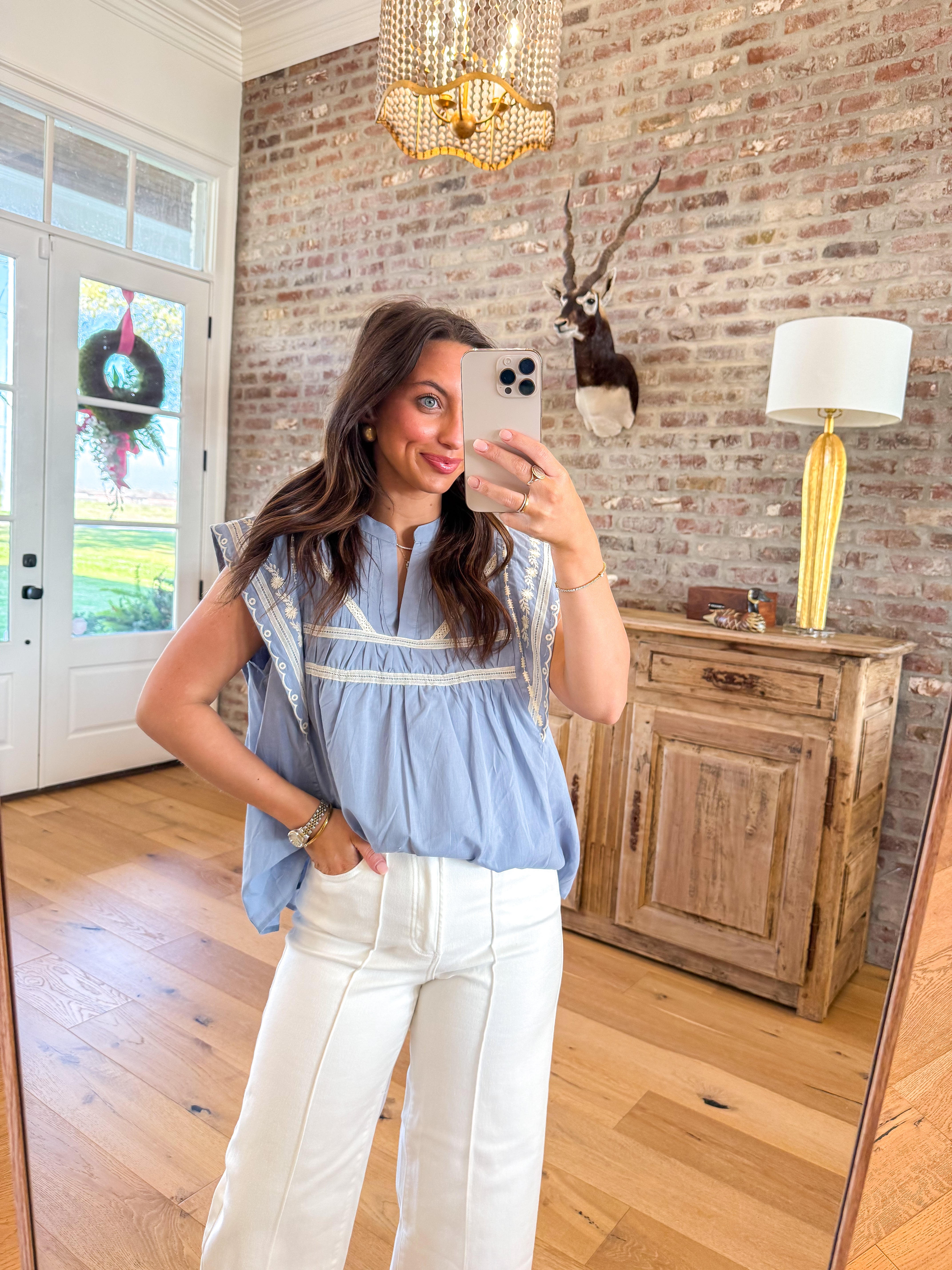 Magnolia Morning Embroidered Blouse