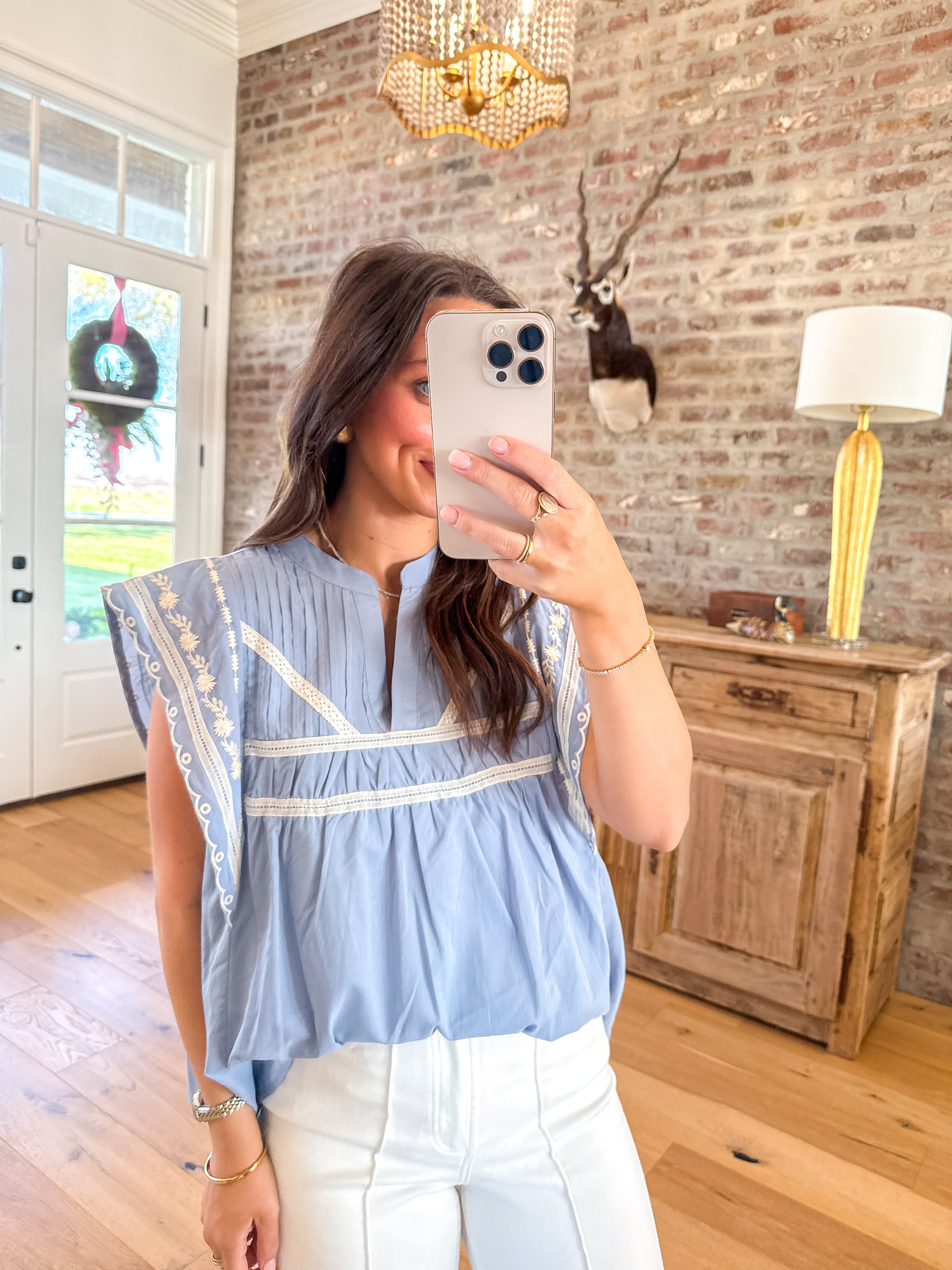 Magnolia Morning Embroidered Blouse