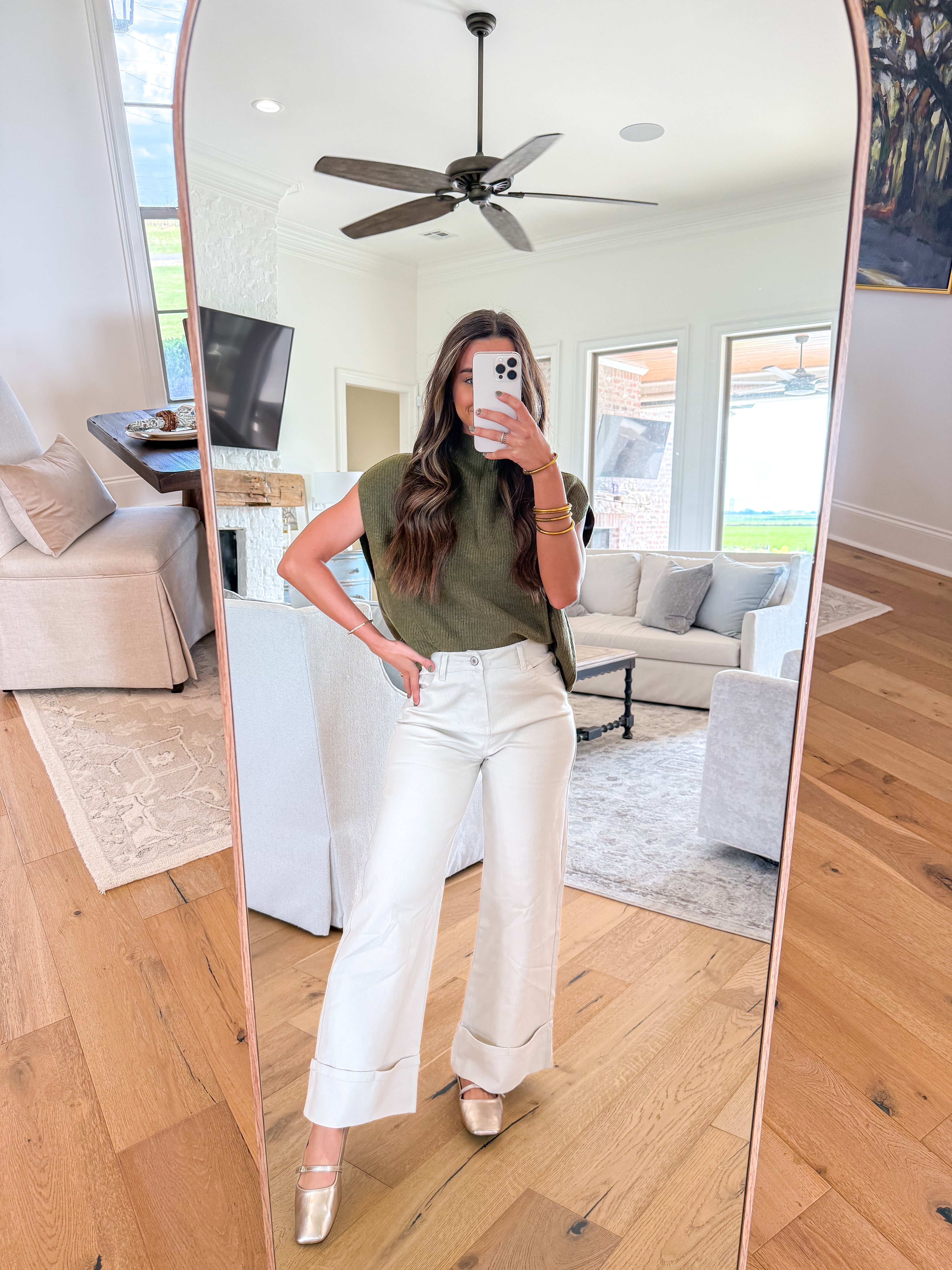 Emerson Wide Leg Sand Jeans