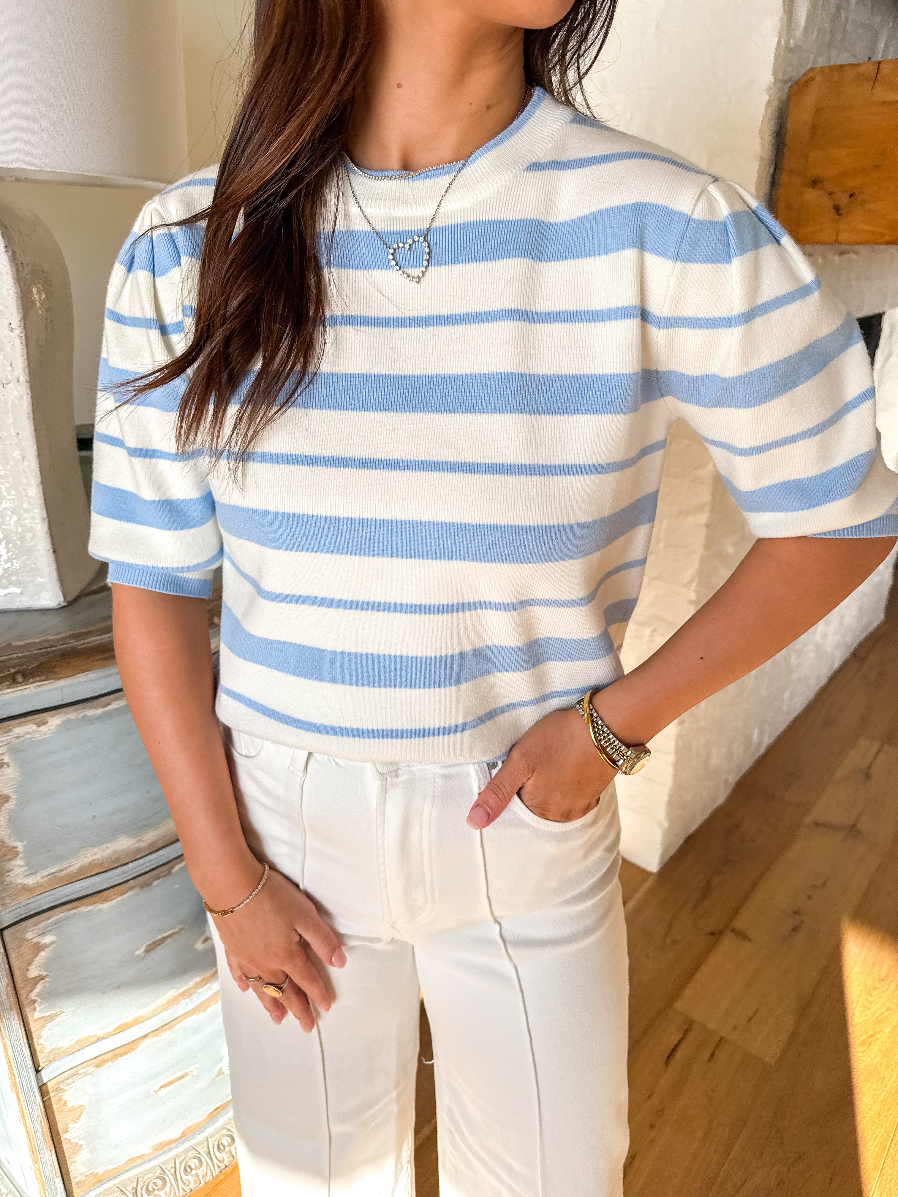 Costal Breeze Striped Knit Top