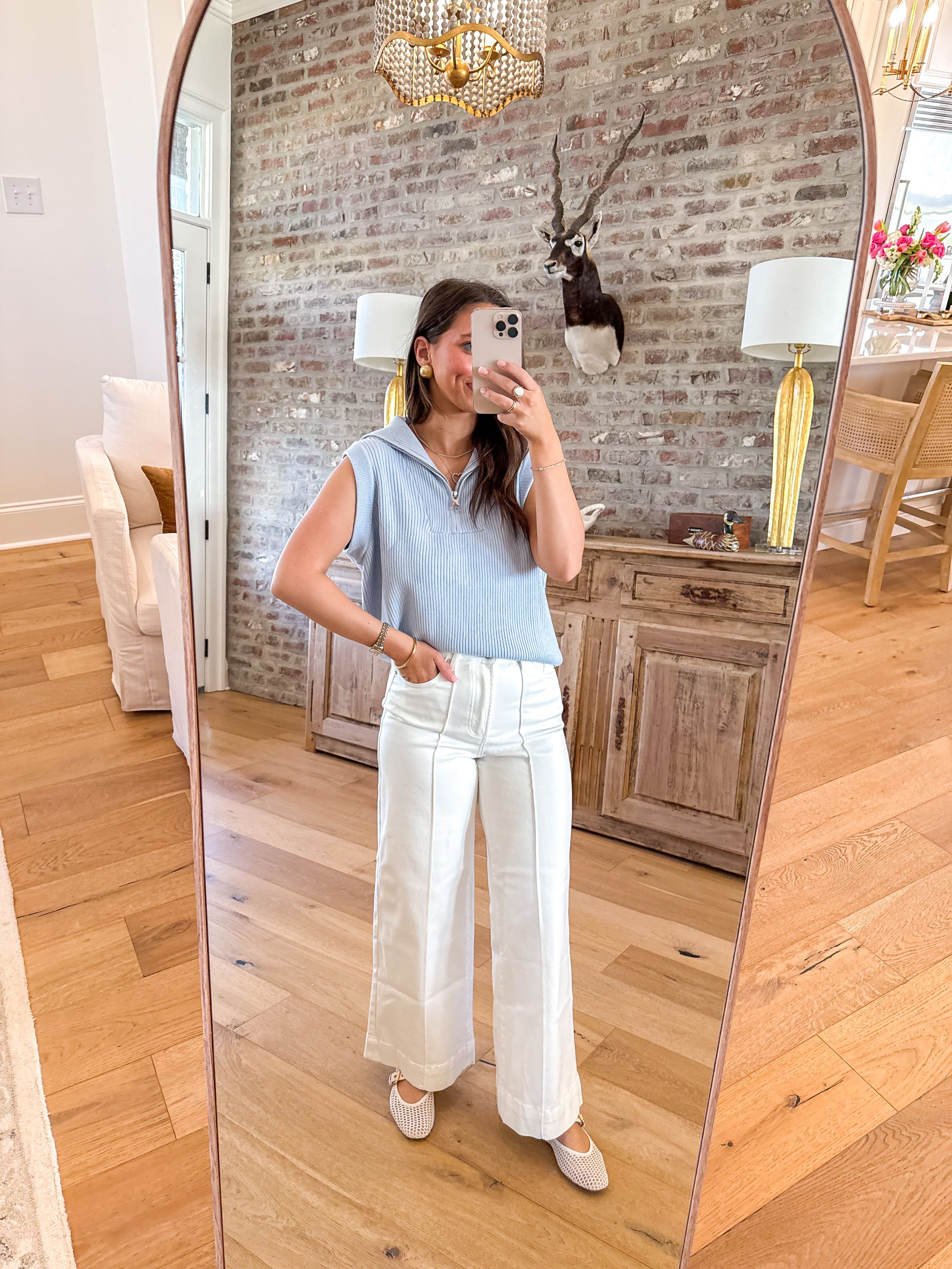 Sky Blue Dreams Quarter-Zip Vest