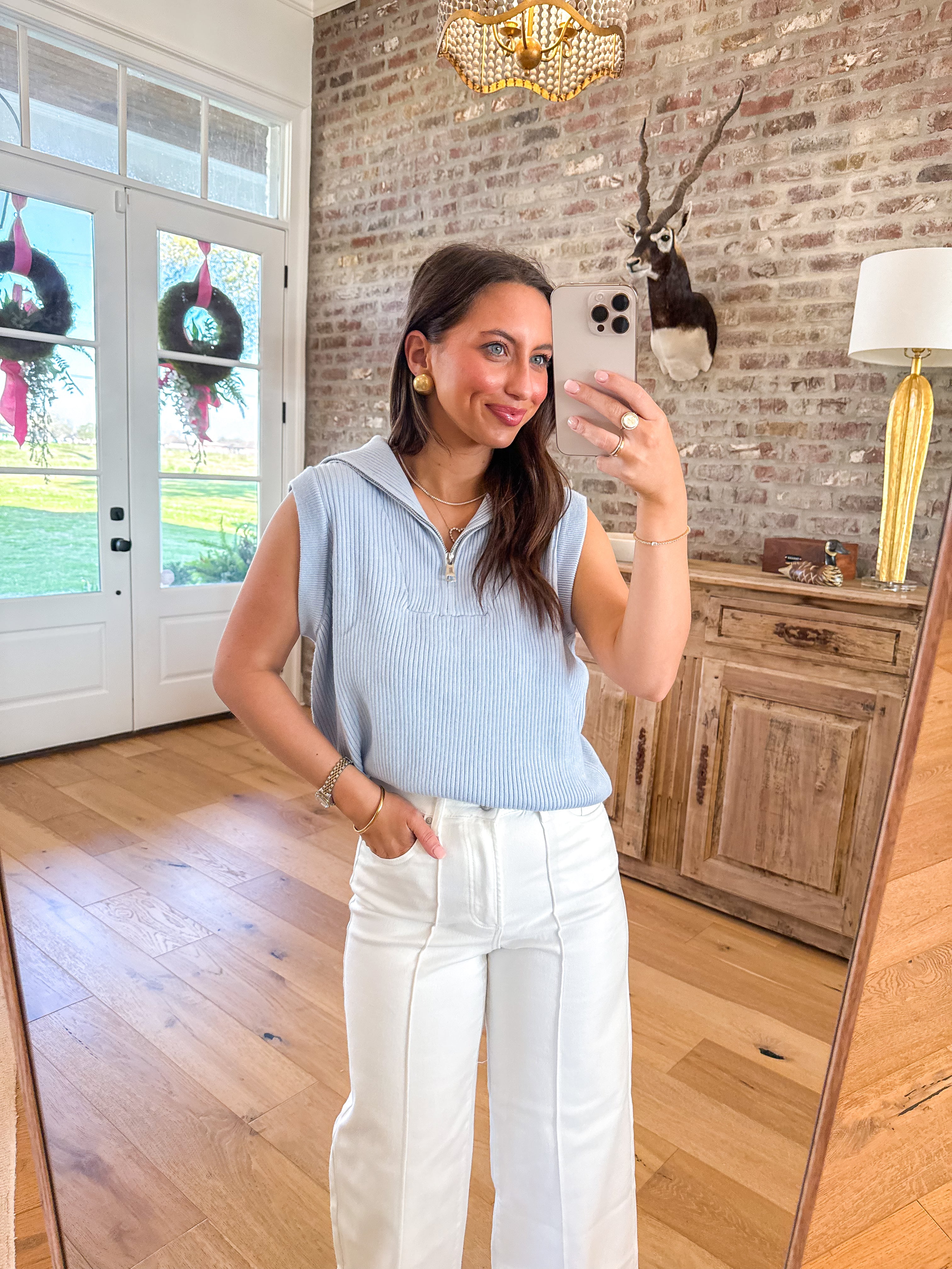 Sky Blue Dreams Quarter-Zip Vest