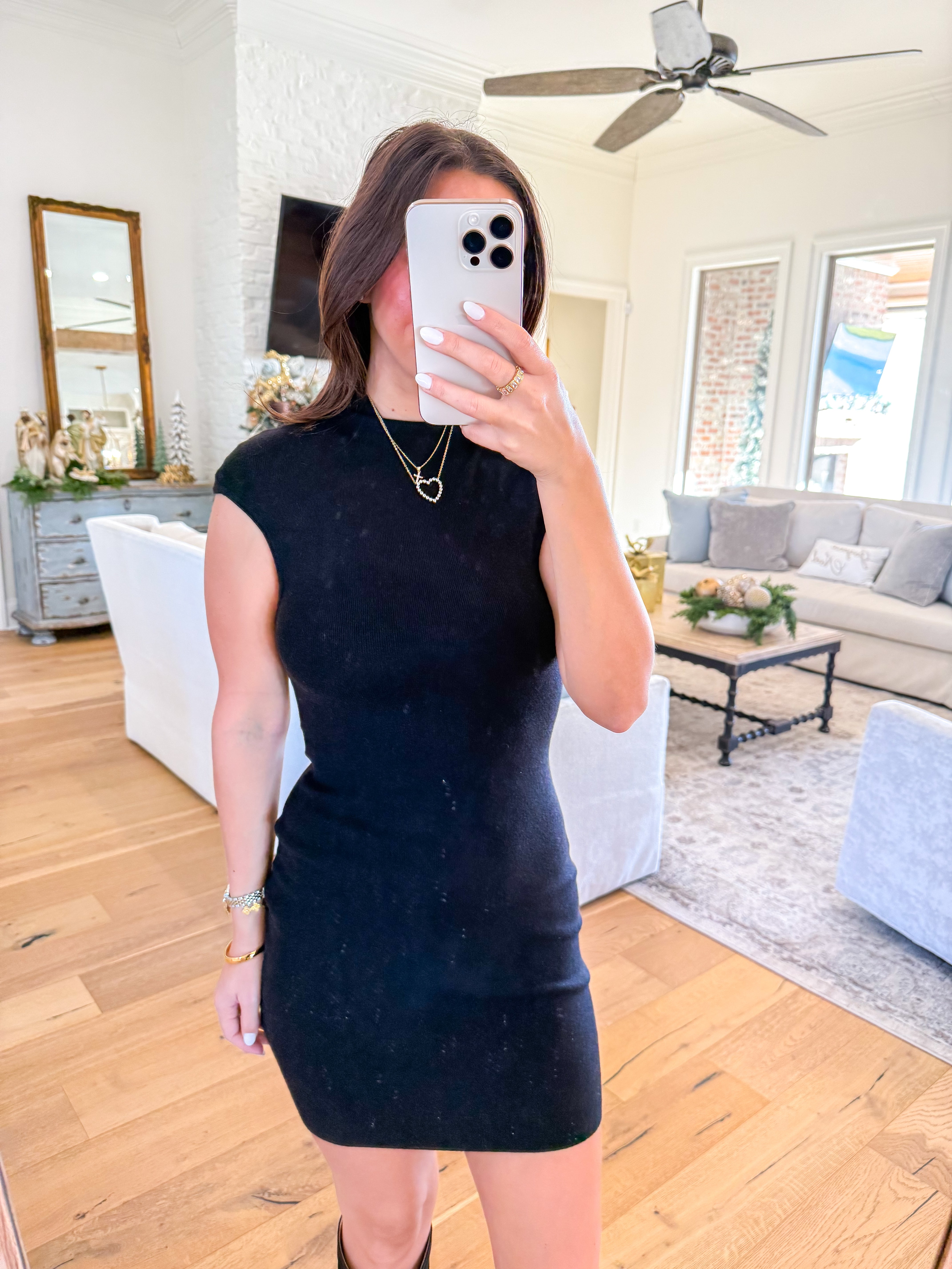 Madison Black Sweater Mini Dress