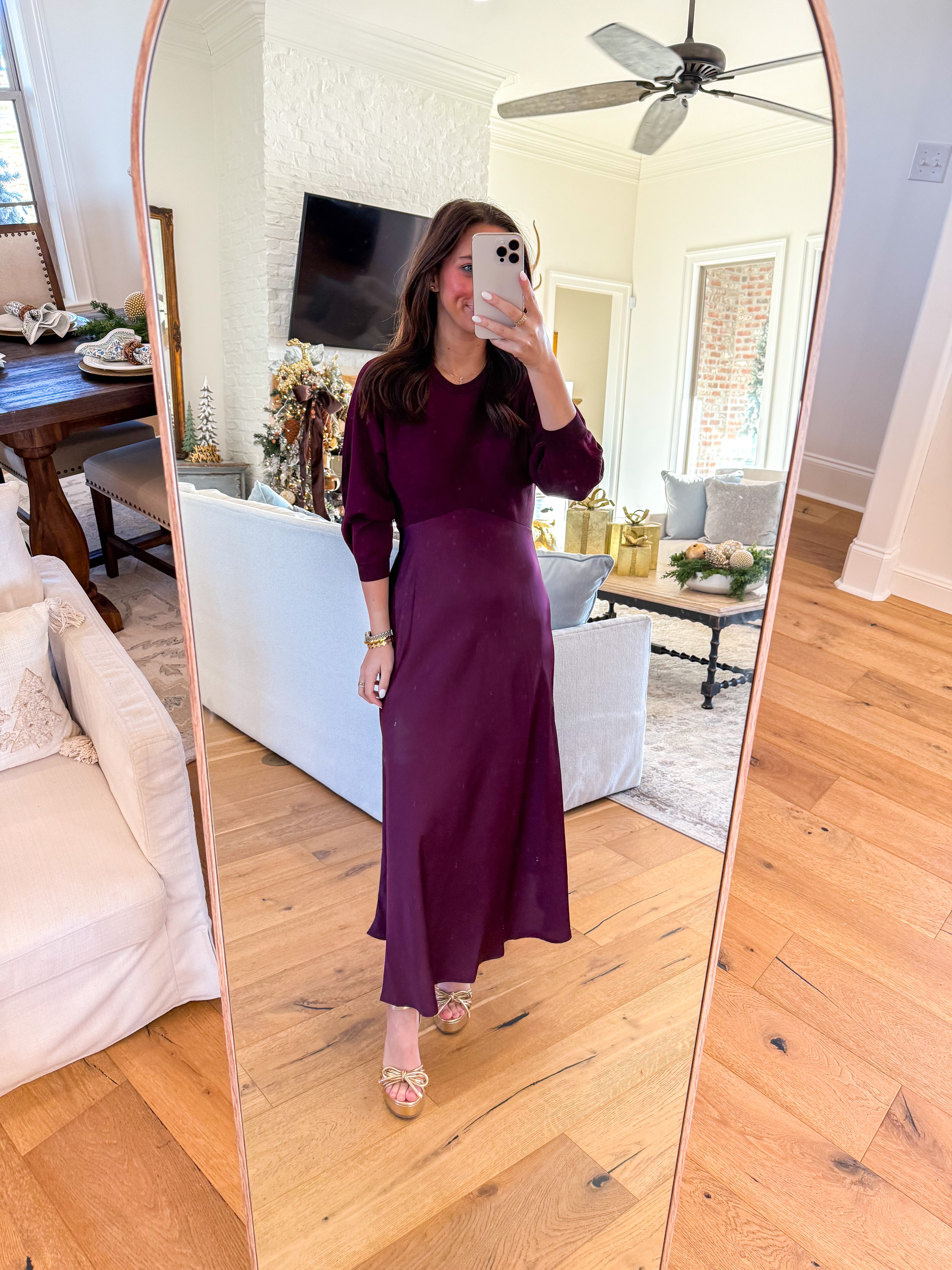 Contrast Boysenberry Mixed Media Midi