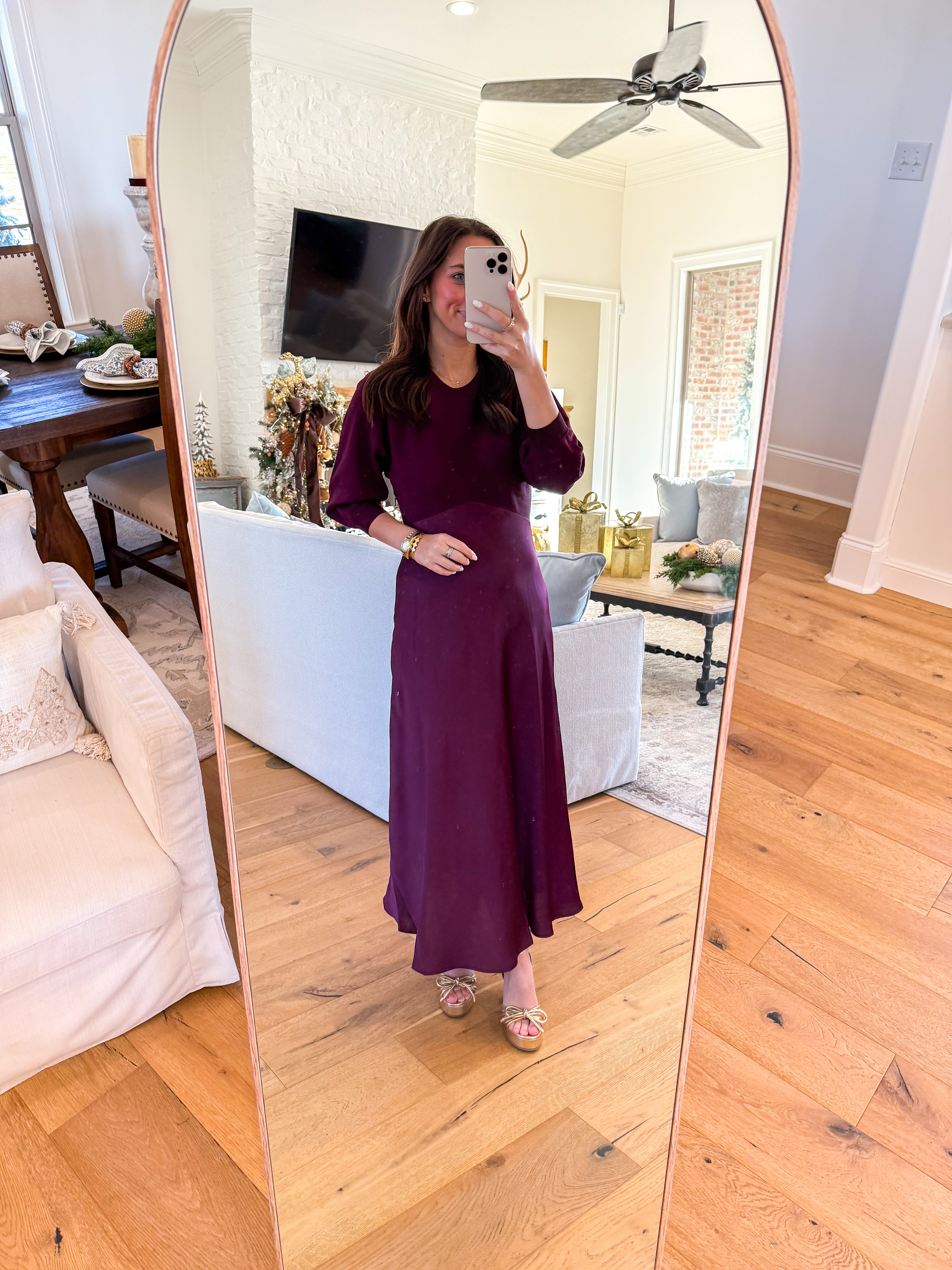 Contrast Boysenberry Mixed Media Midi