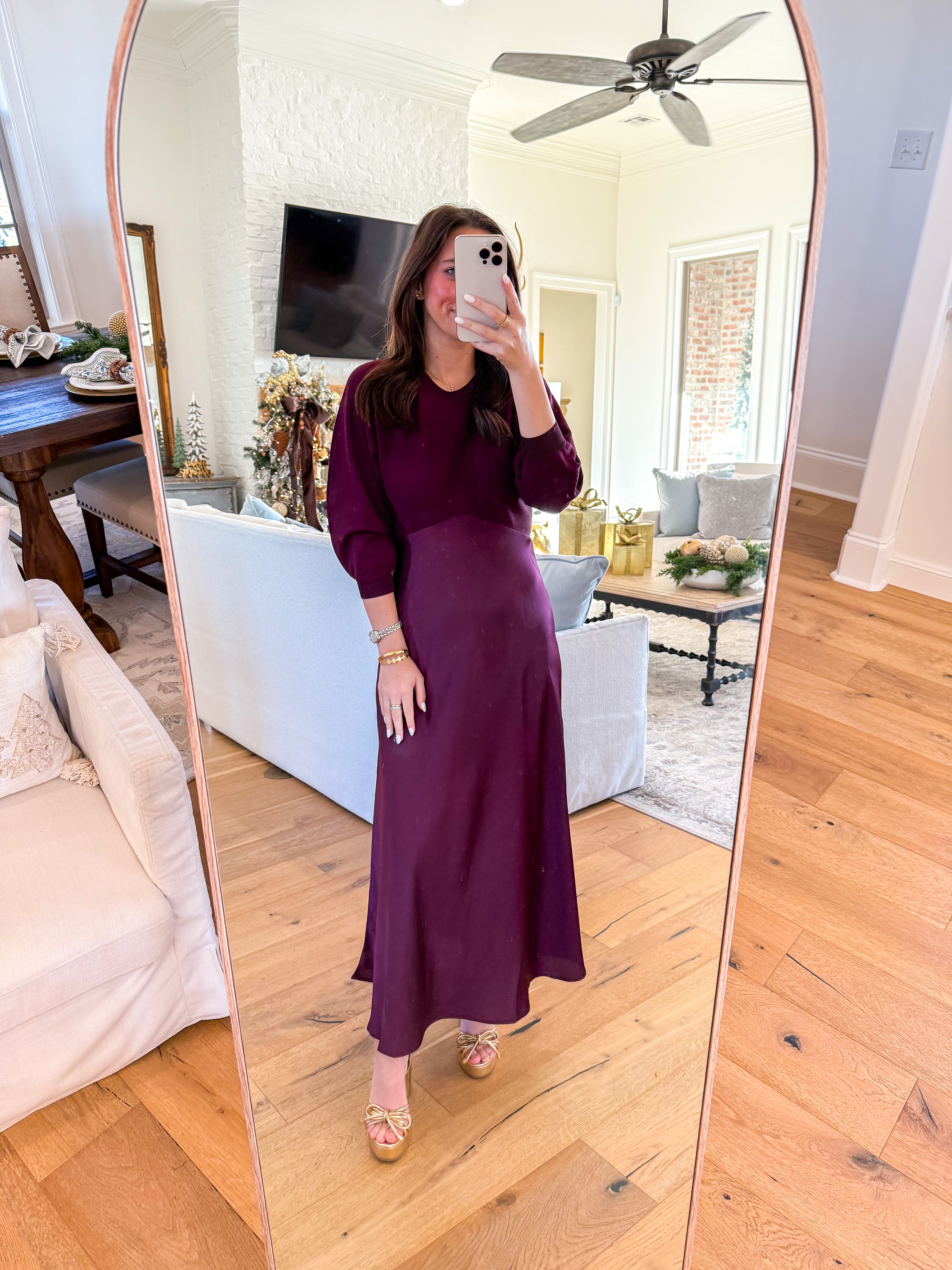 Contrast Boysenberry Mixed Media Midi