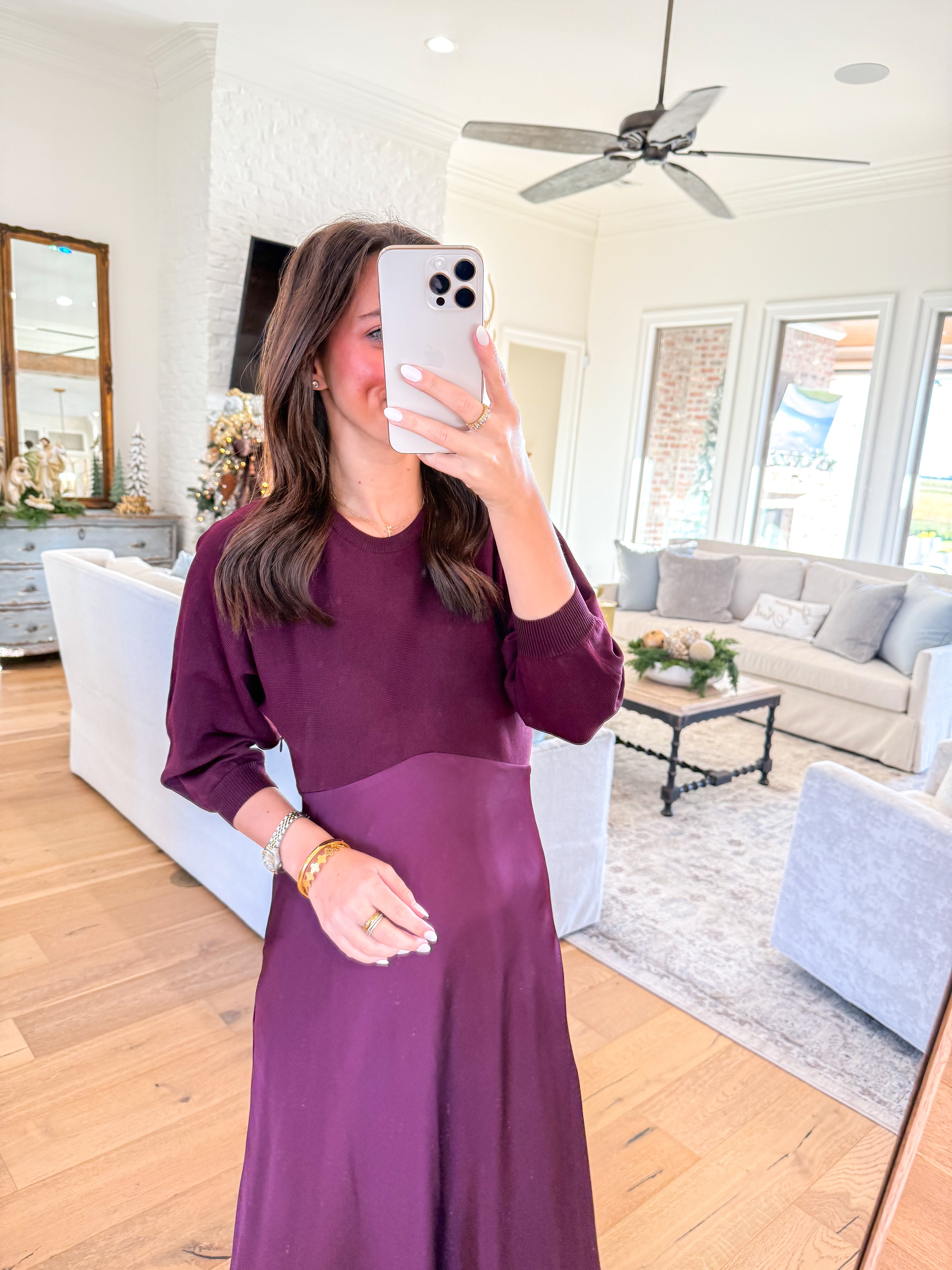 Contrast Boysenberry Mixed Media Midi