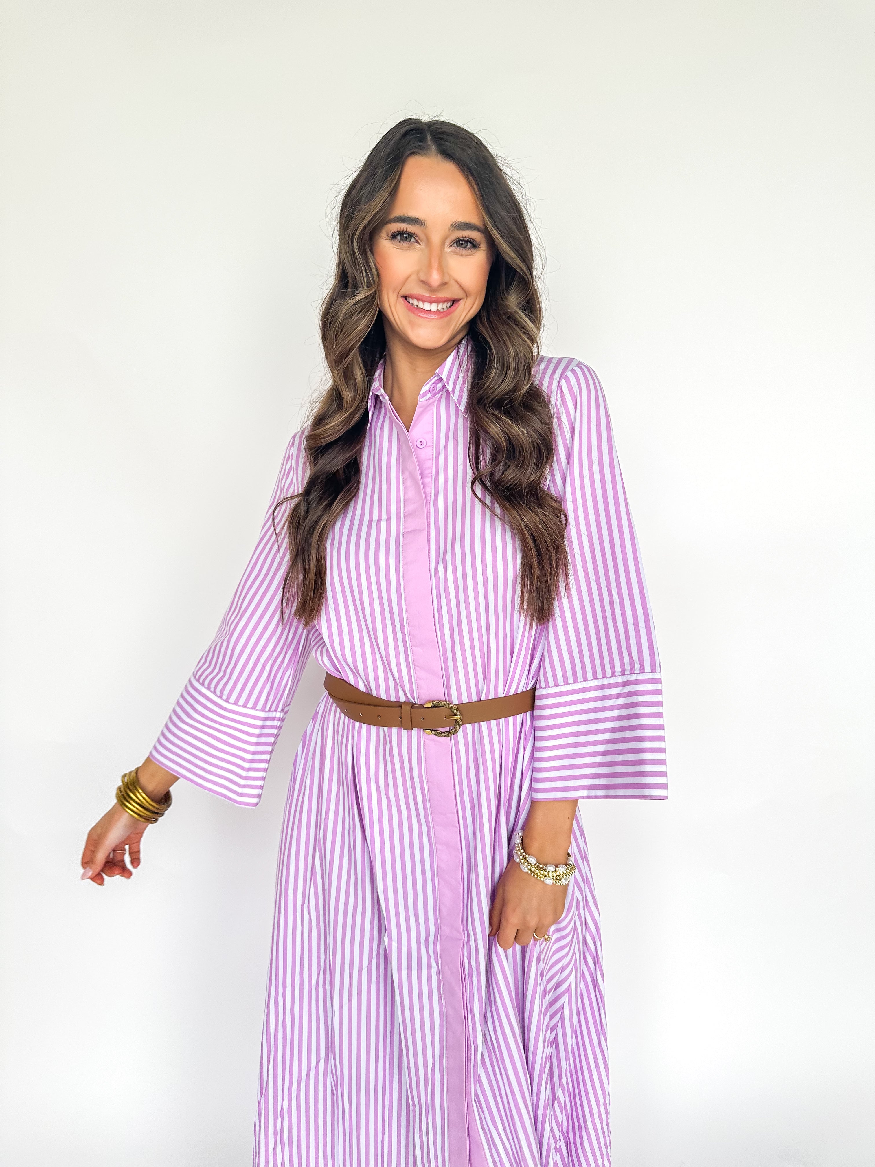 Thank Heavens Striped Pink Maxi