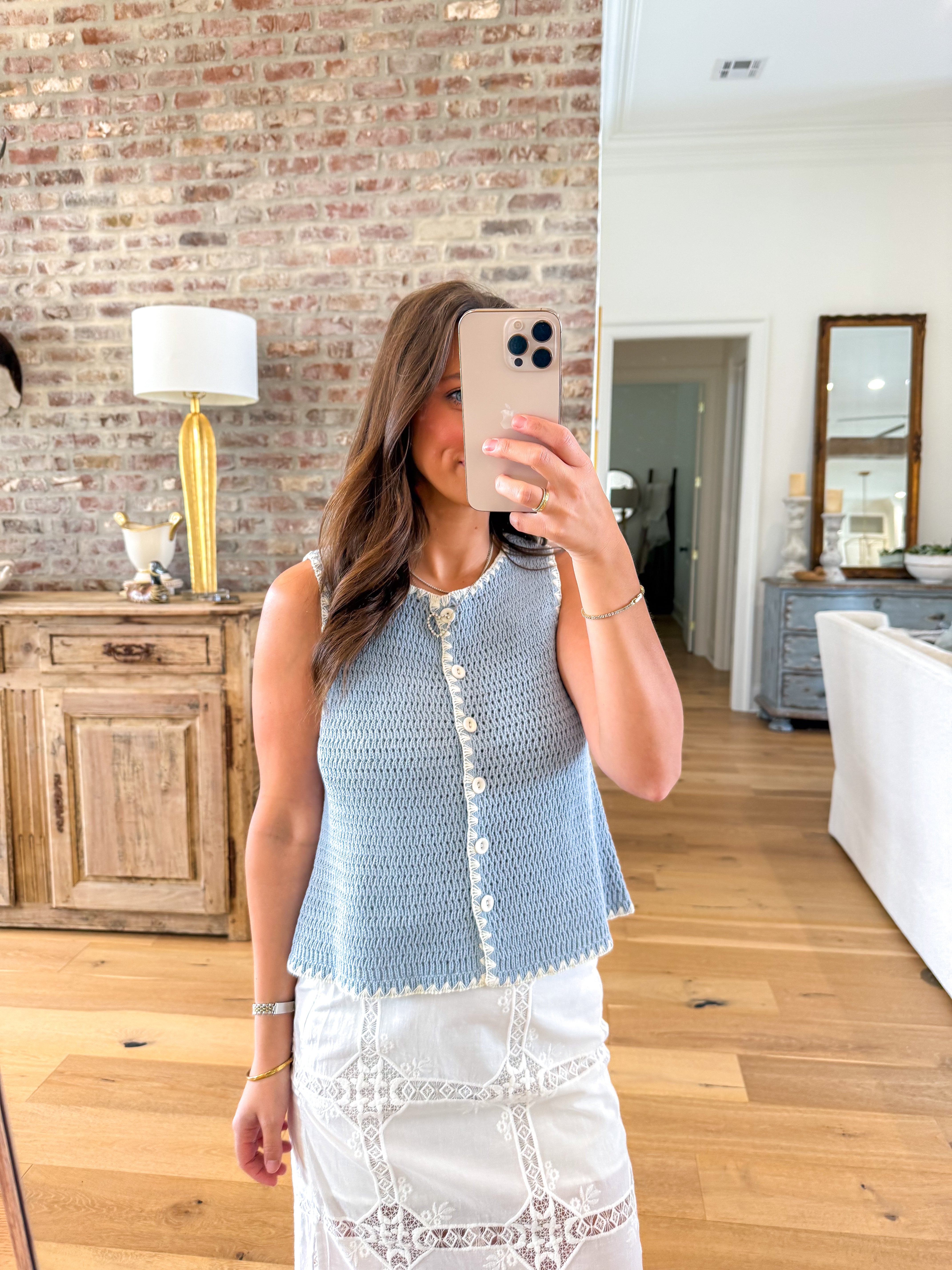 Annya Sweater Vest Ice Blue