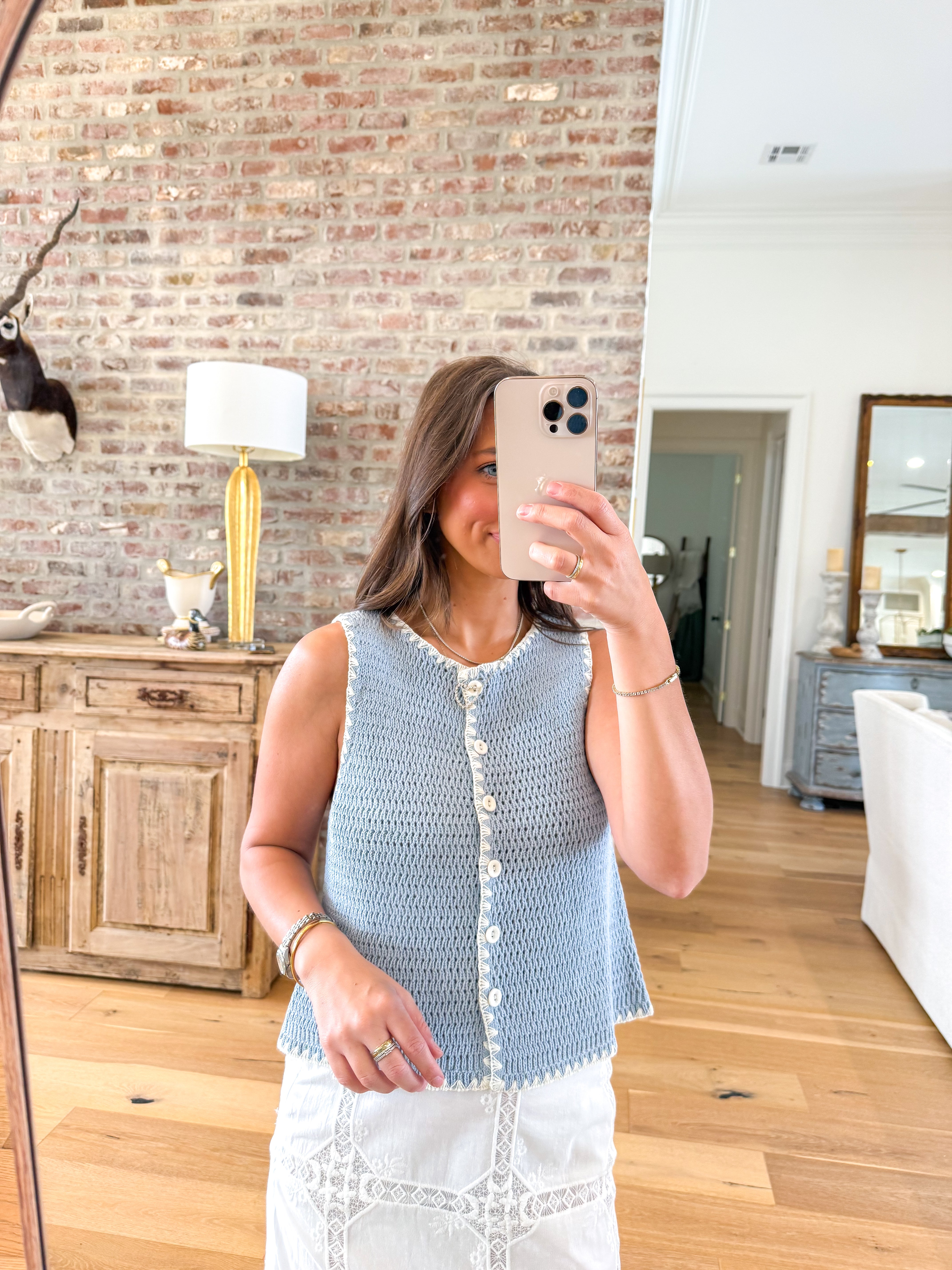 Annya Sweater Vest Ice Blue