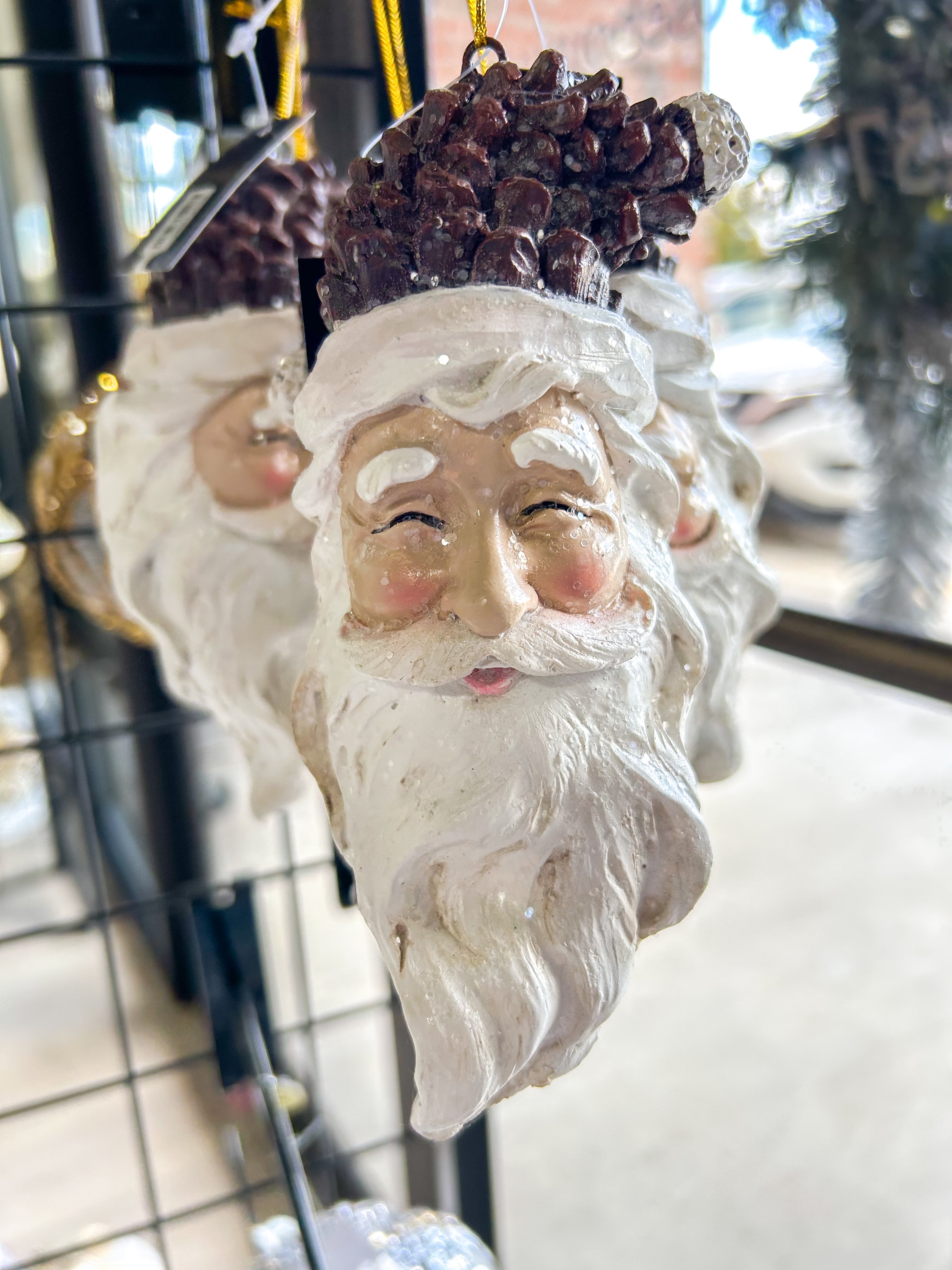 Pinecone Santa Head Ornament