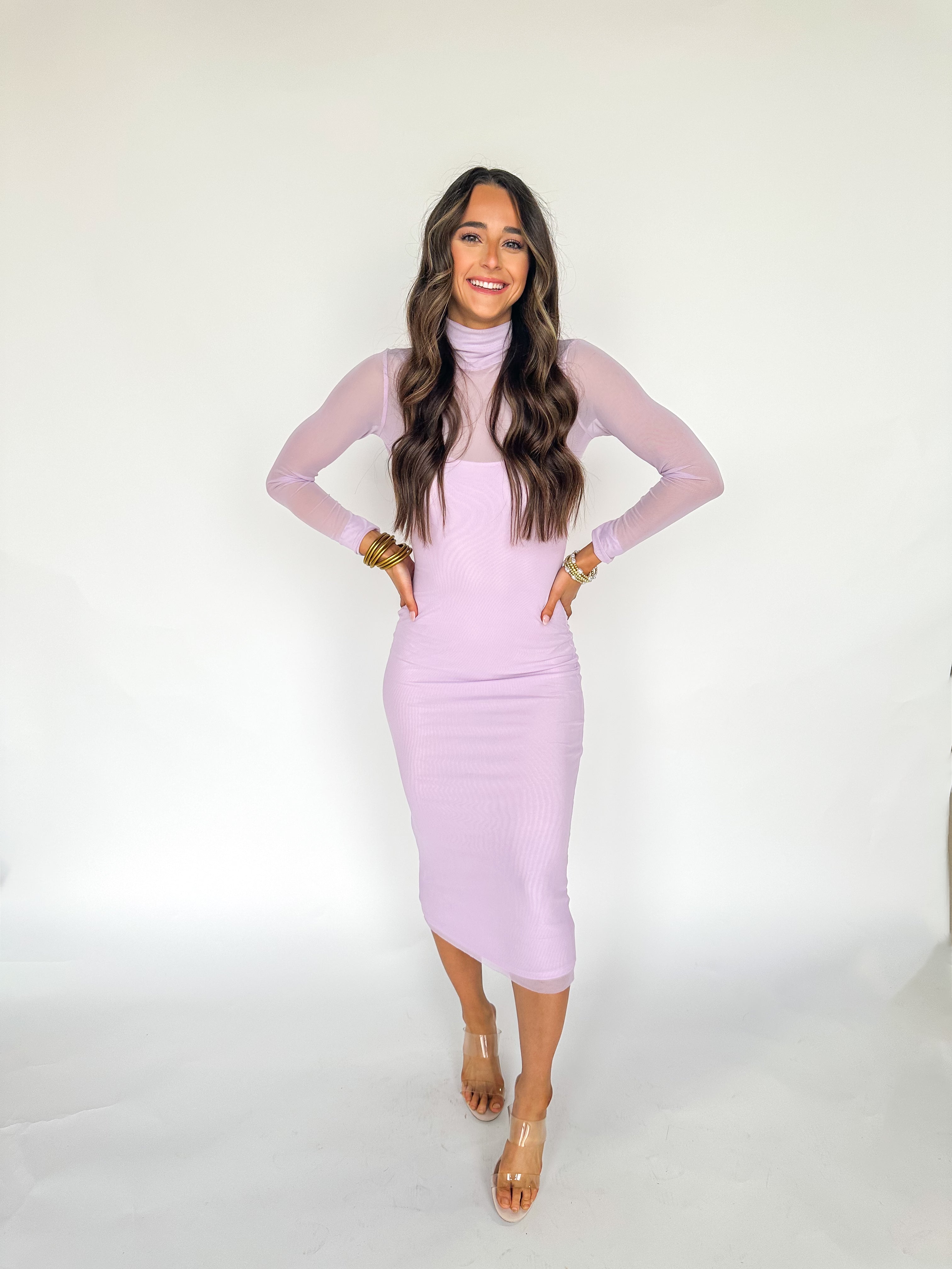 Lavender Mesh Midi