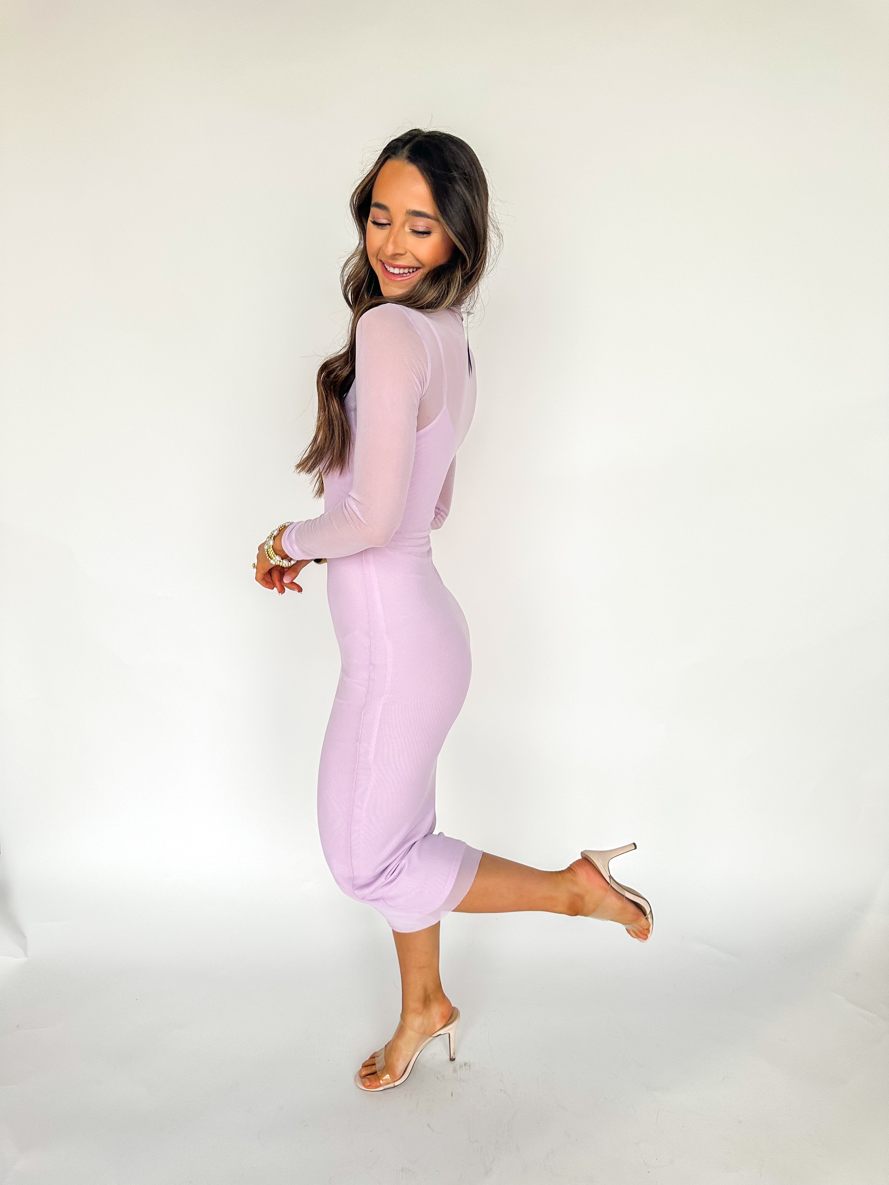 Lavender Mesh Midi