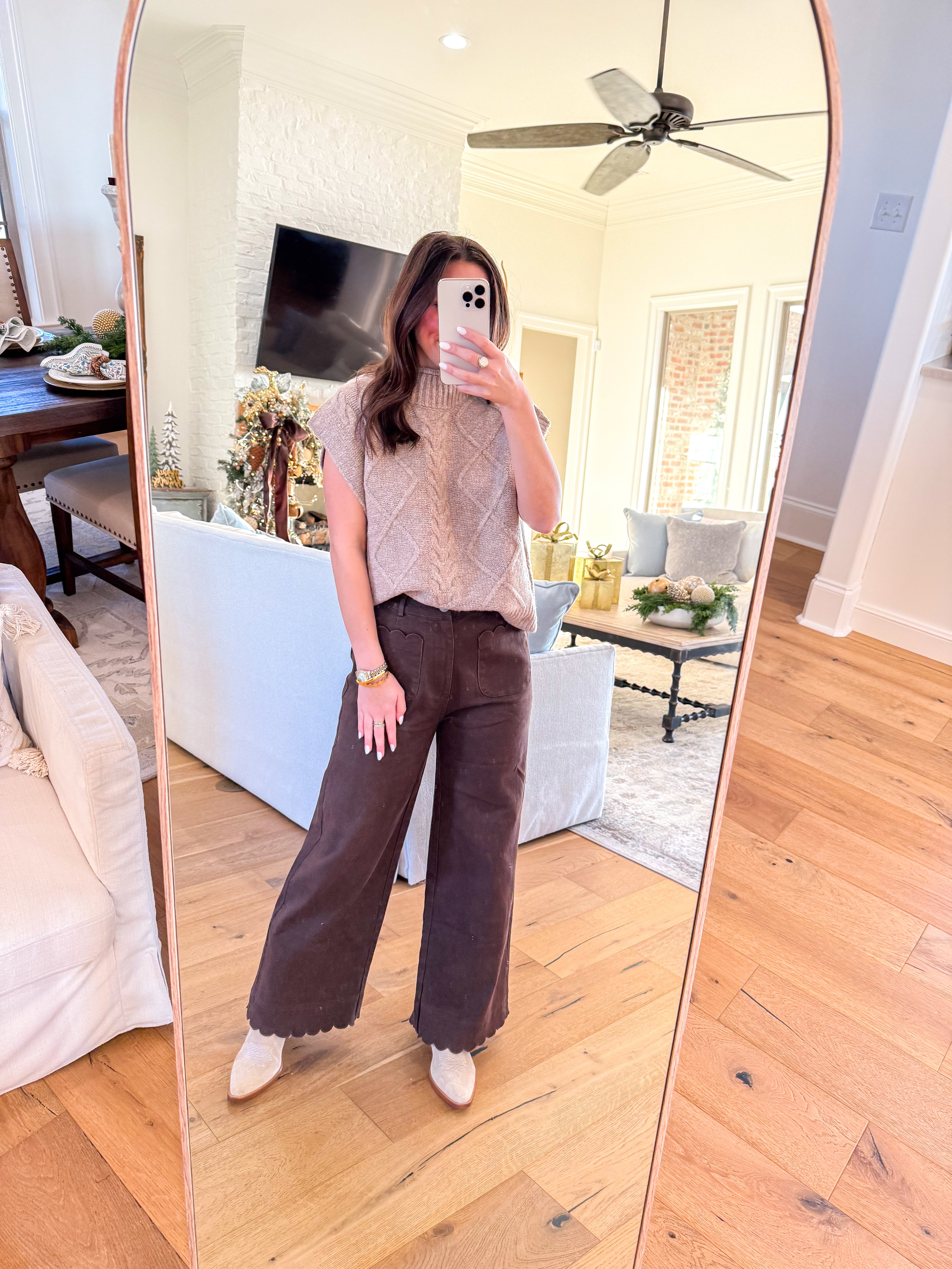 Oatmeal Chunky Knit Sweater Top