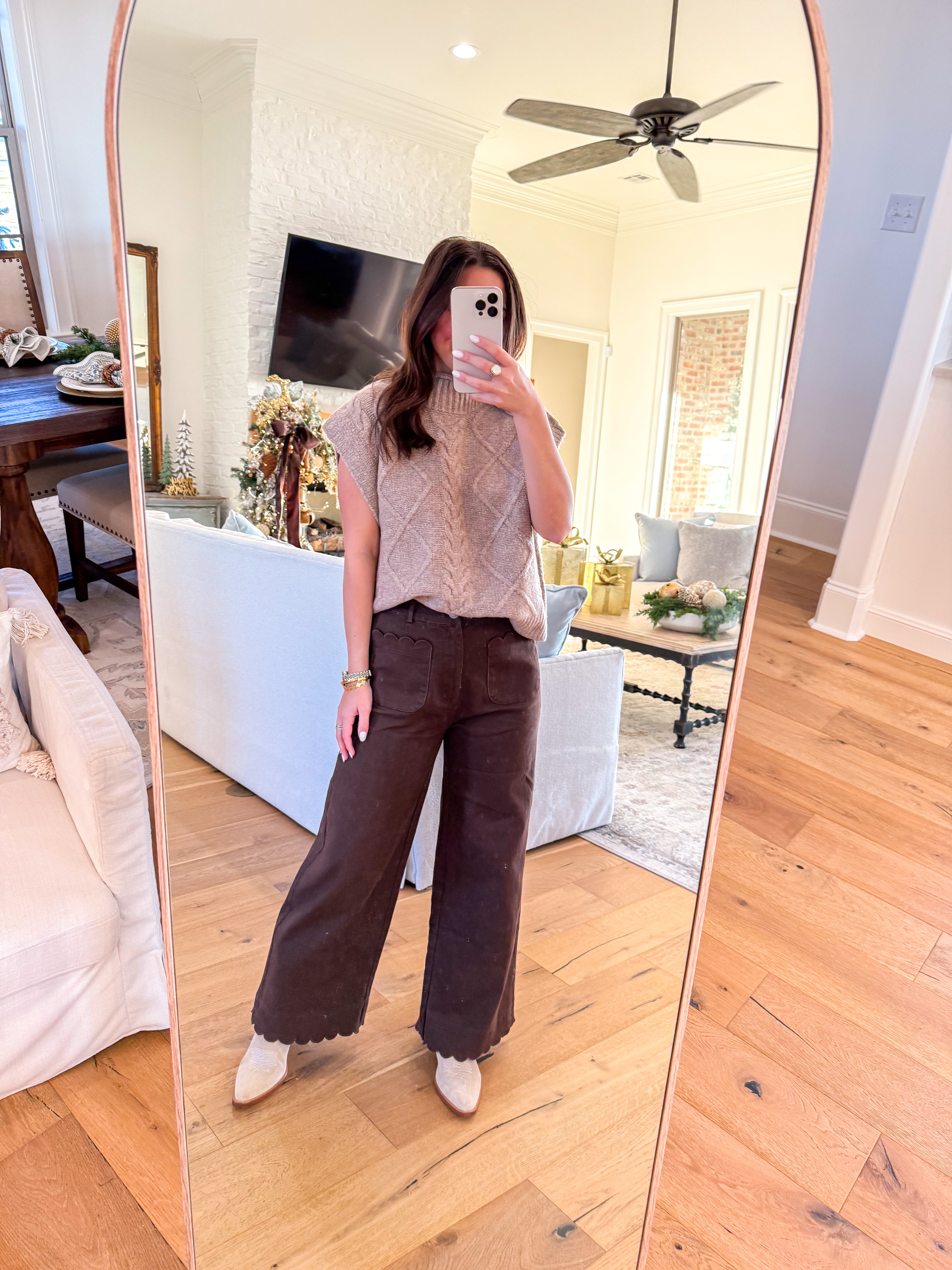 Oatmeal Chunky Knit Sweater Top