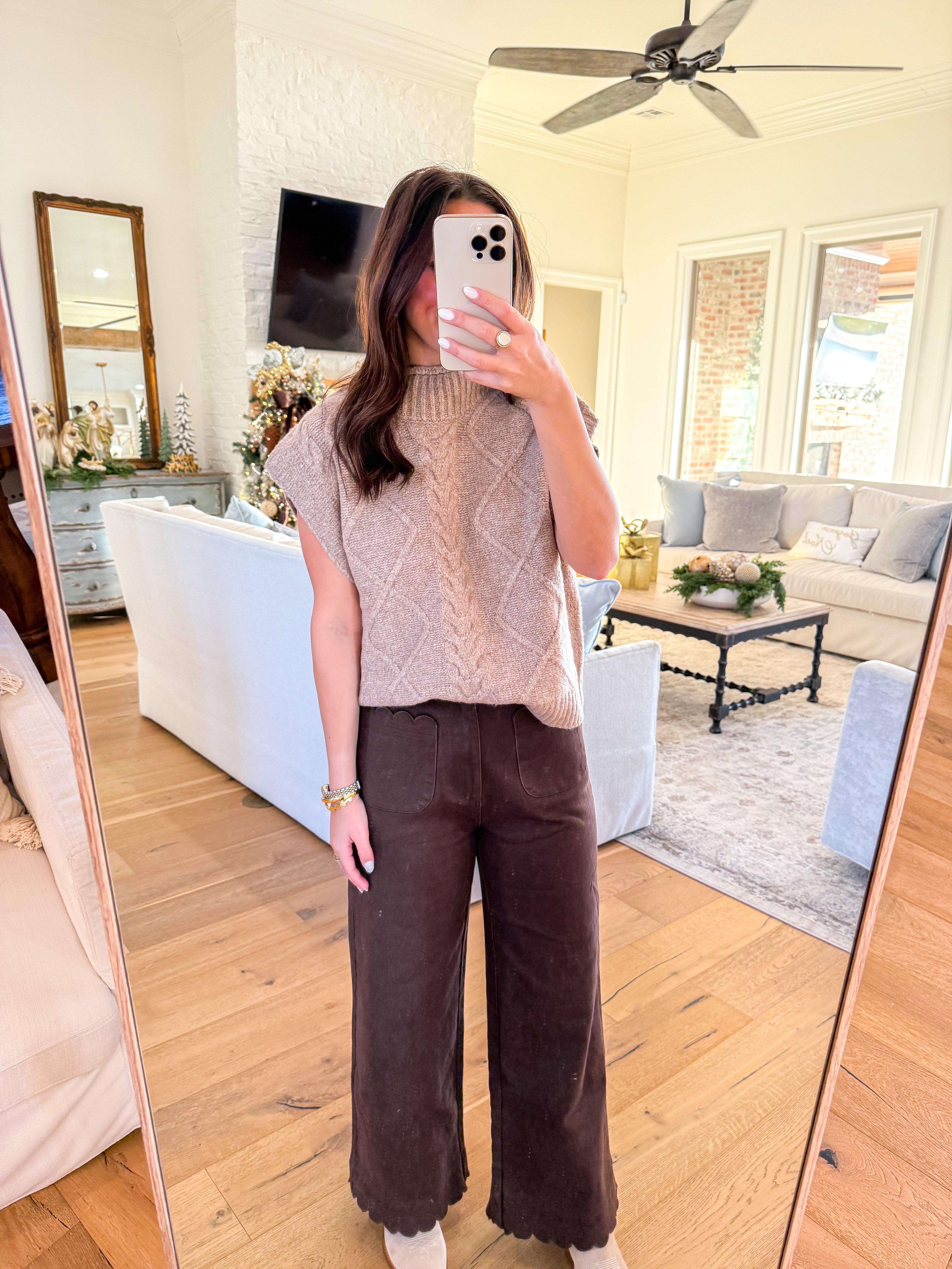 Oatmeal Chunky Knit Sweater Top