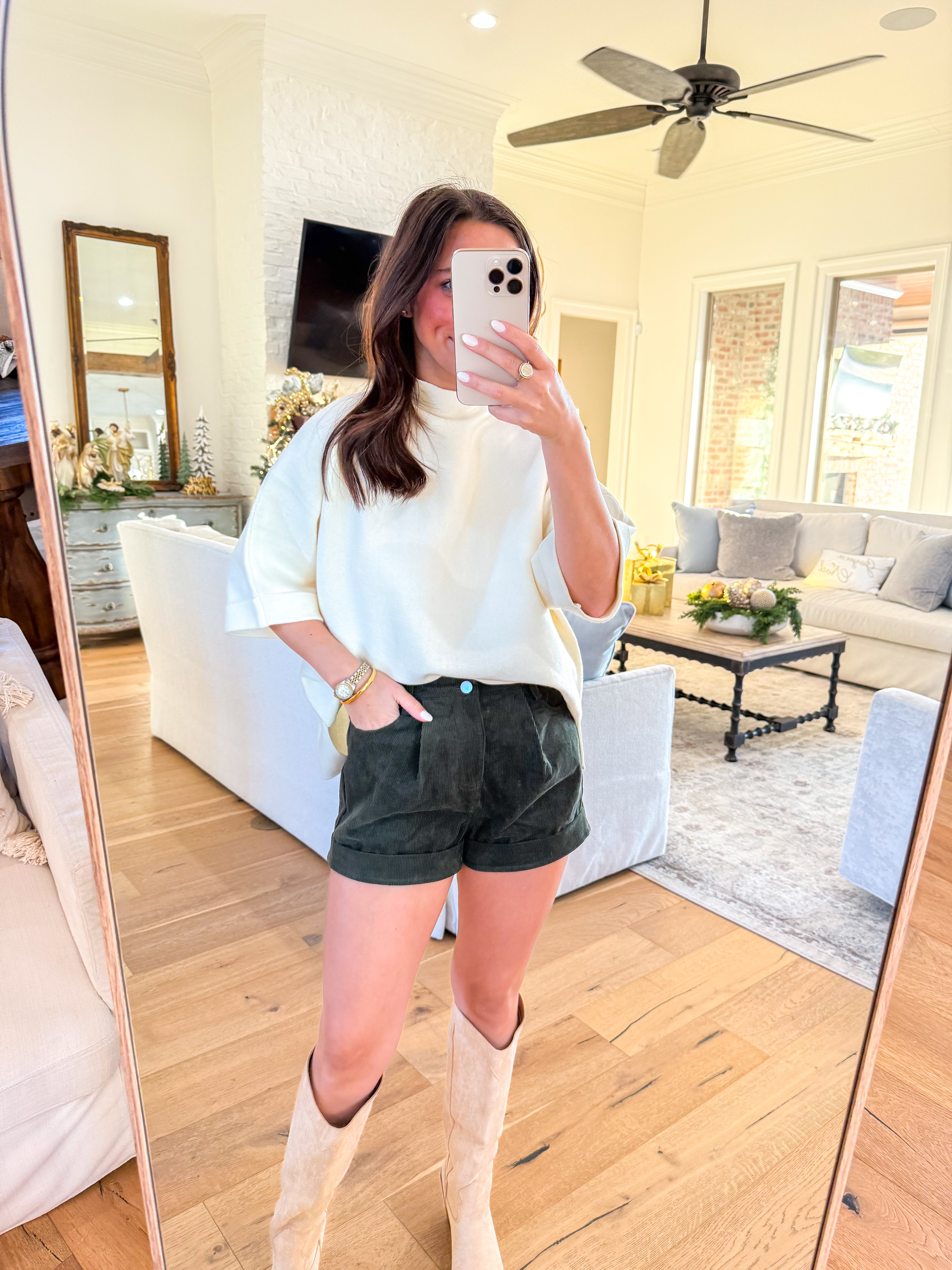 Elmwood Ivory Mock Neck Sweater Top