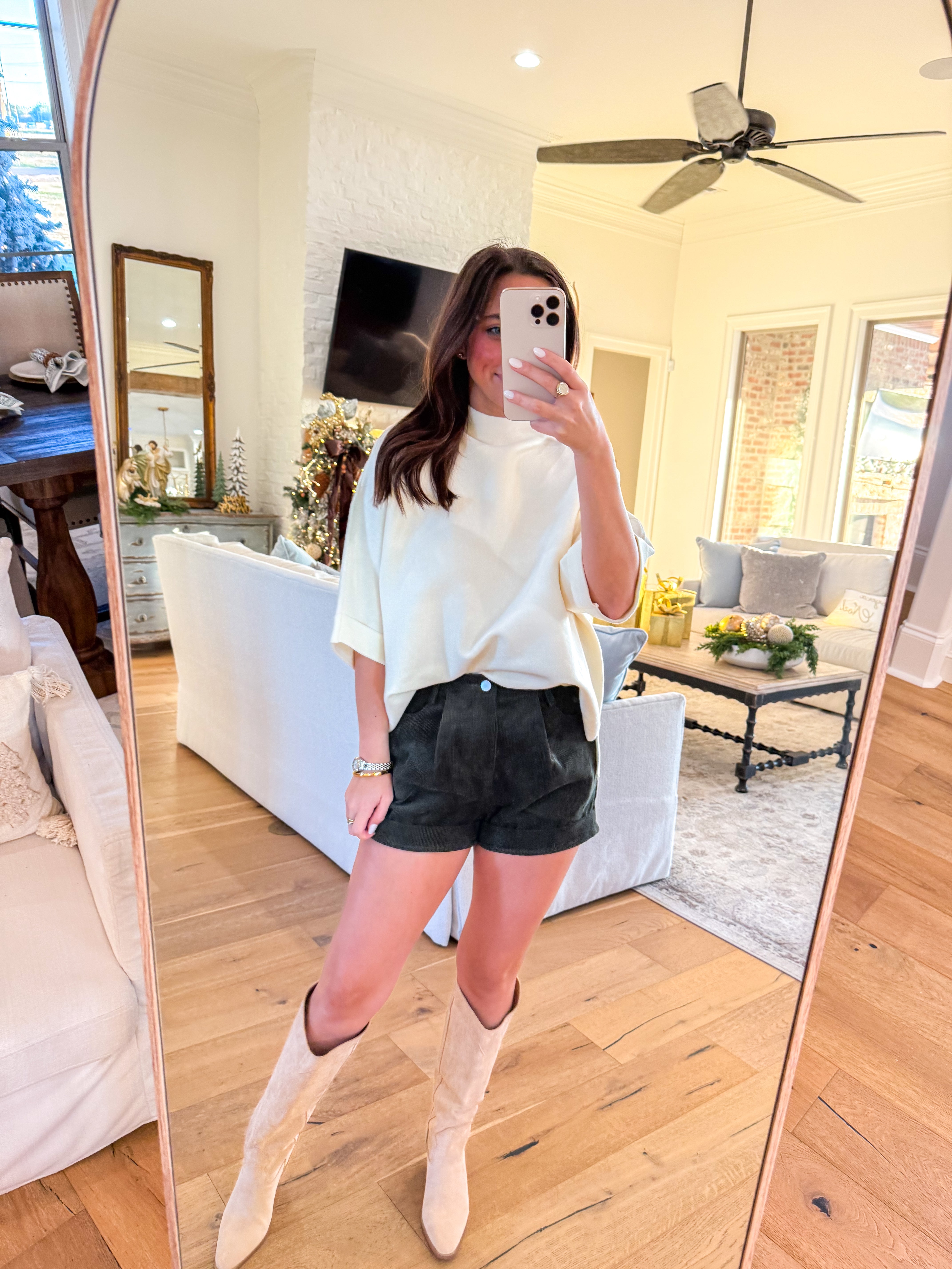 Elmwood Ivory Mock Neck Sweater Top