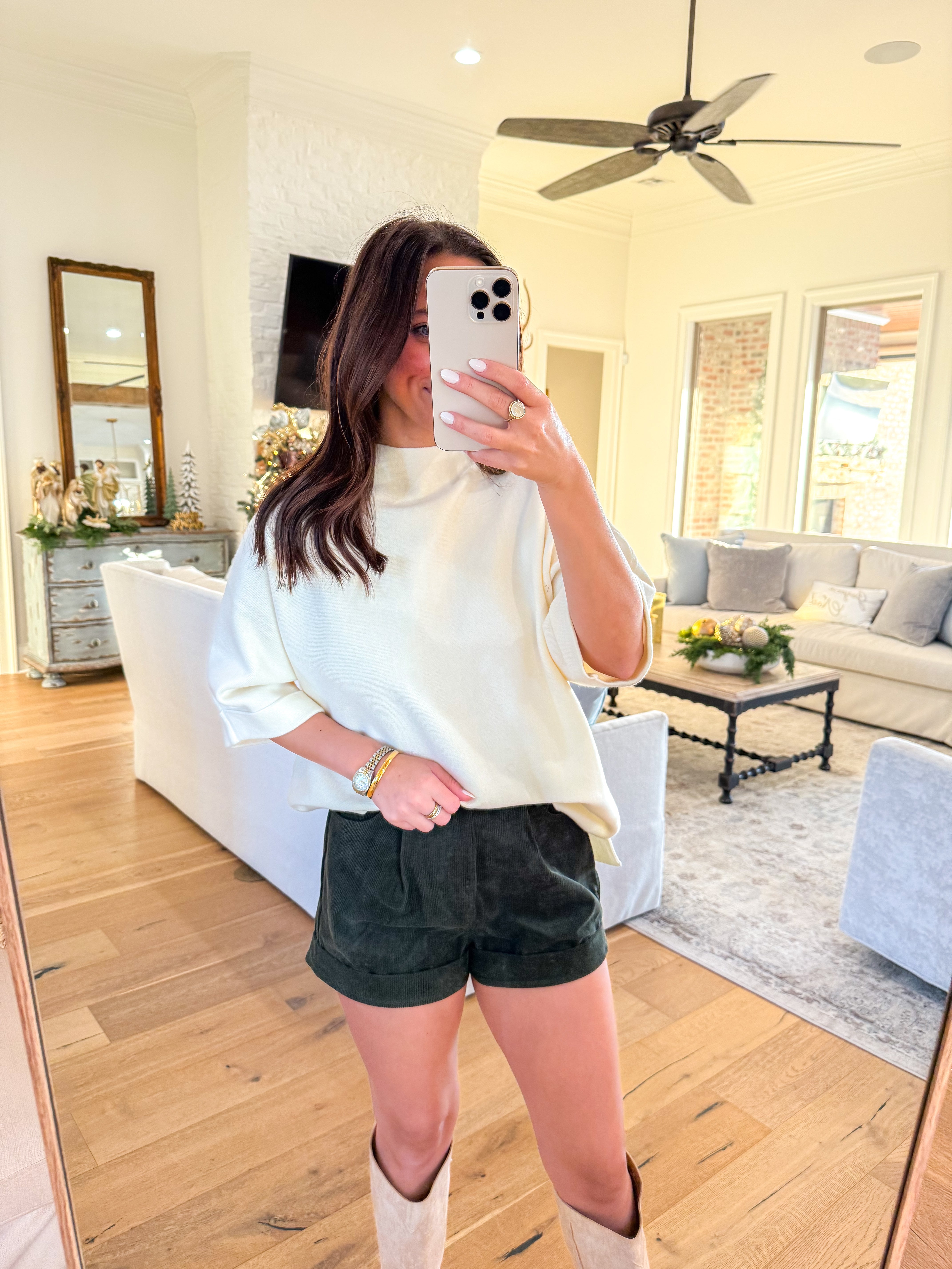 Elmwood Ivory Mock Neck Sweater Top