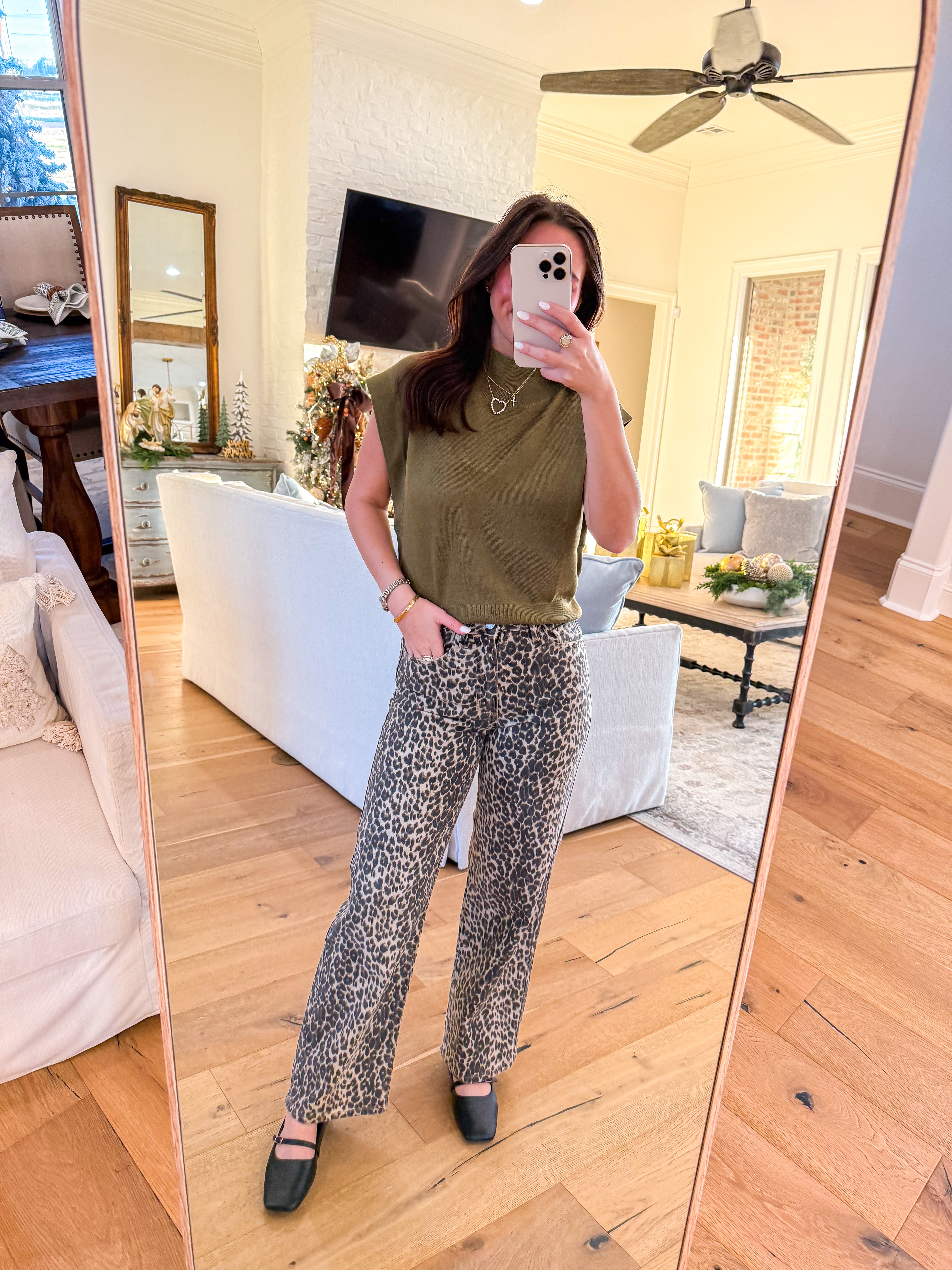leopard HR Vintage Straight Jeans