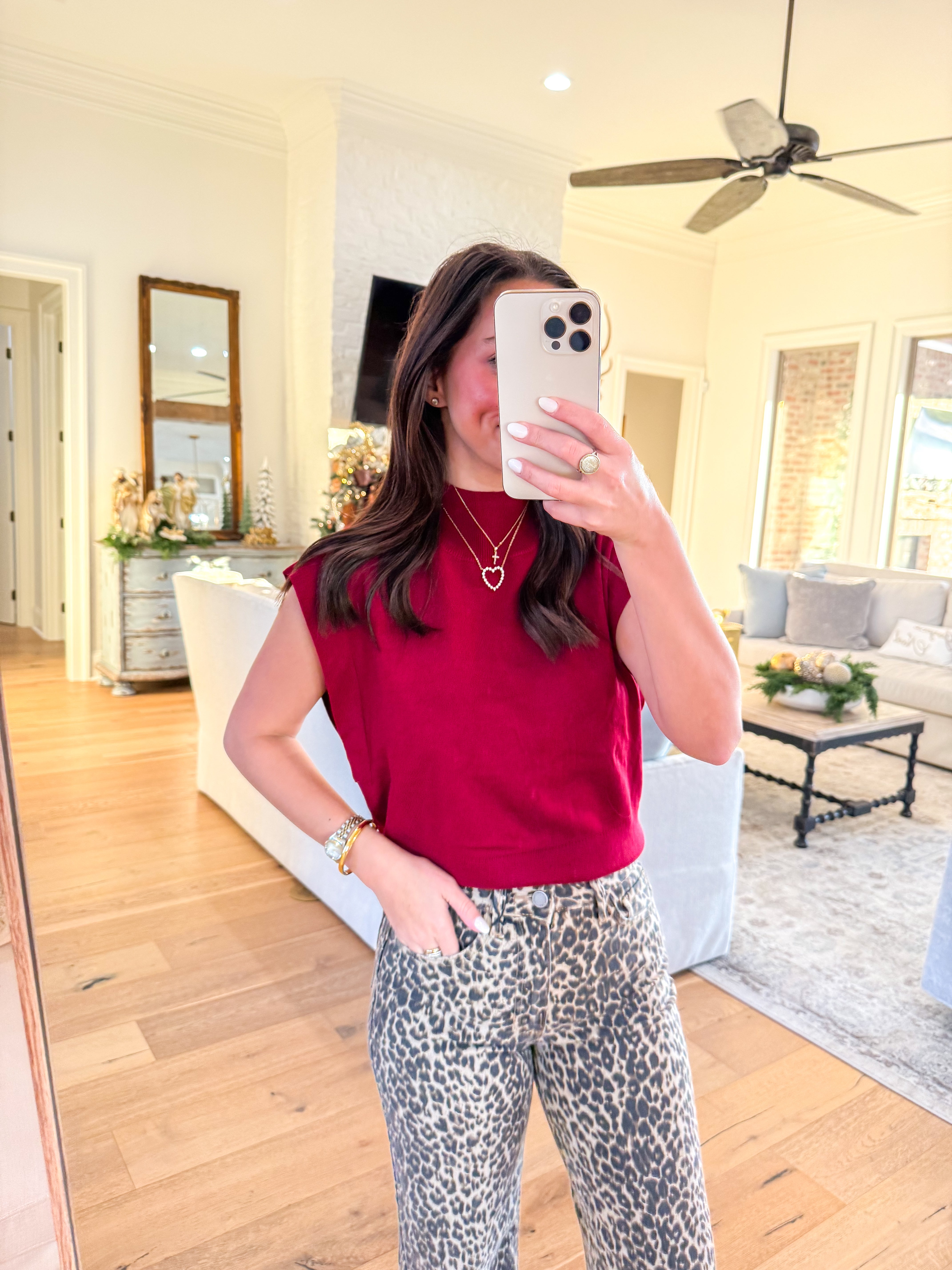 Mila Lightweight Sweater Top Dark Red