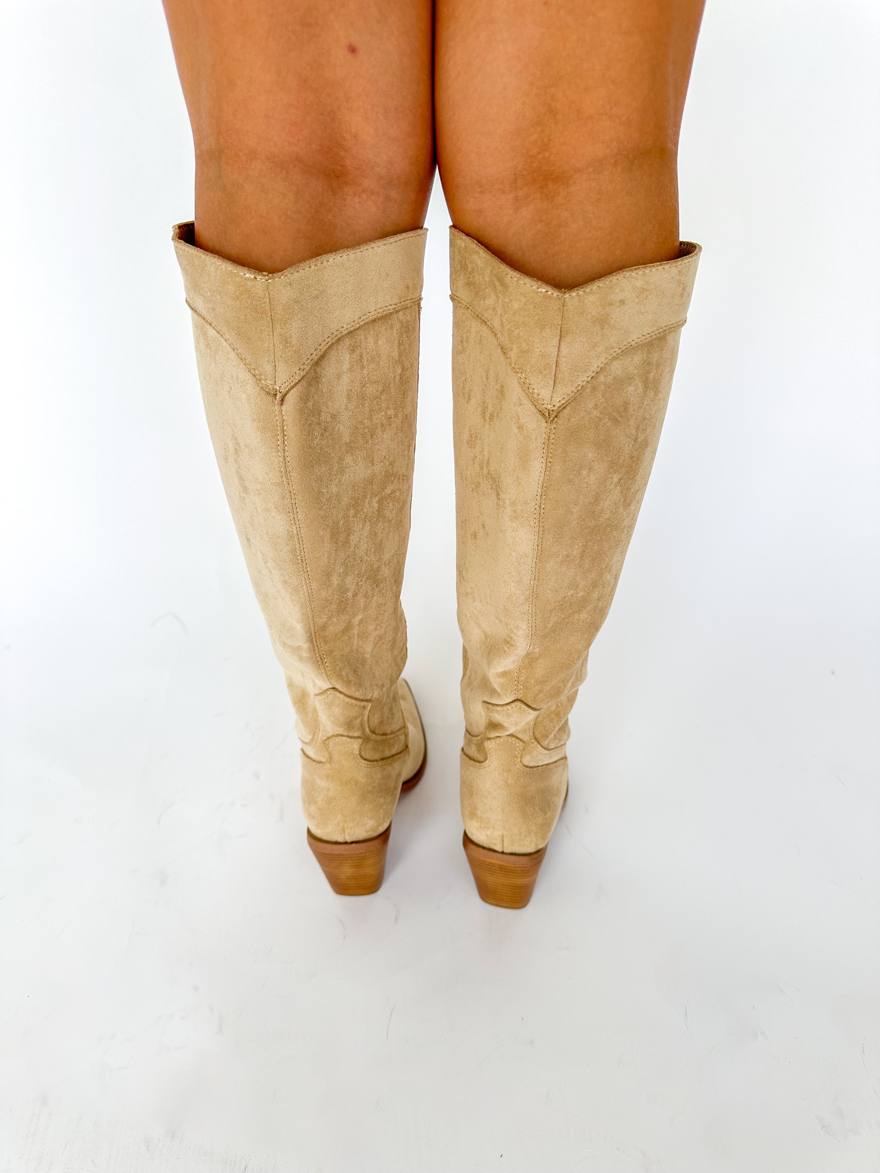 Classy Suede Boots Beige