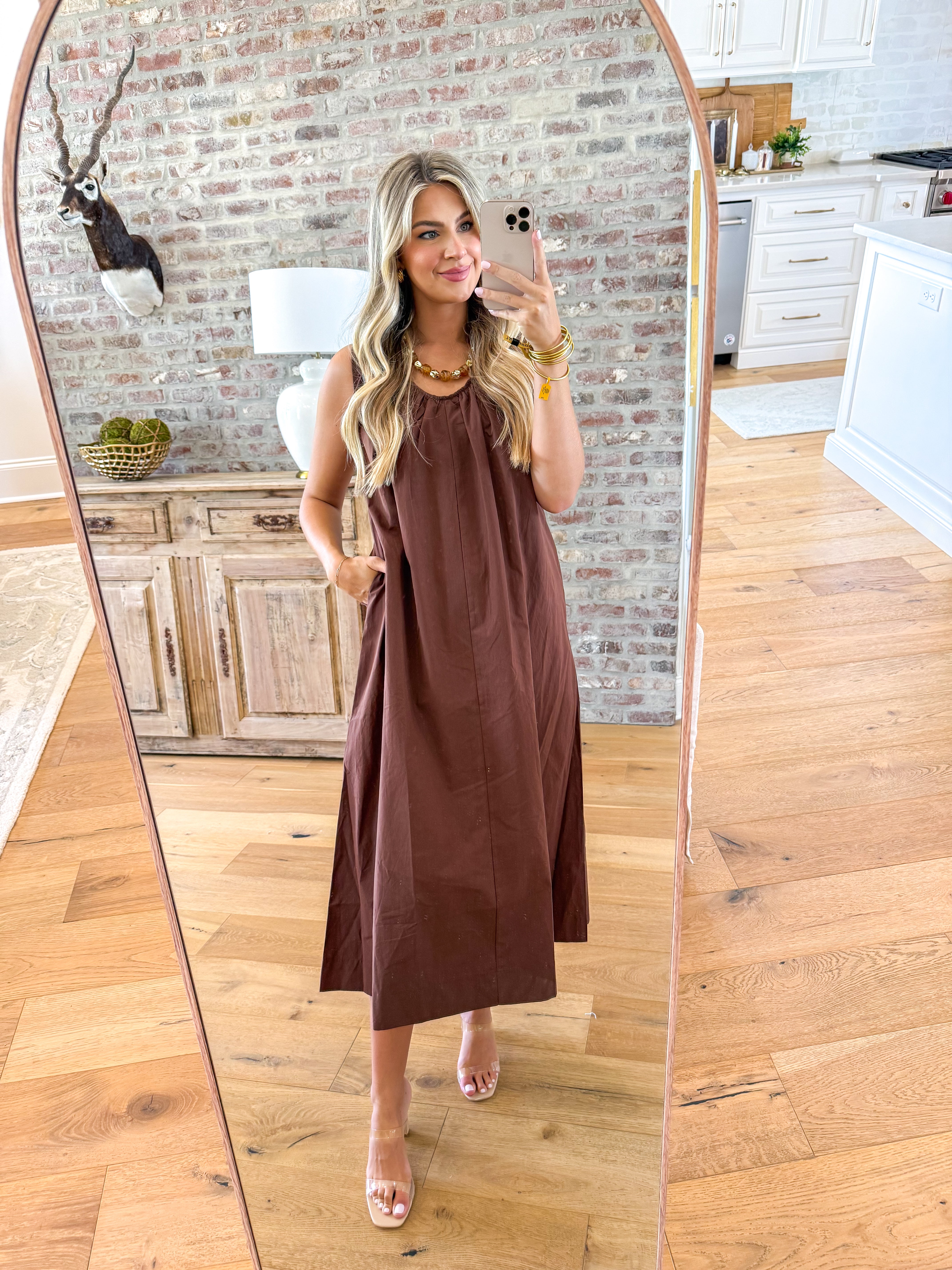 The Everyday Ease Midi Dress Brown